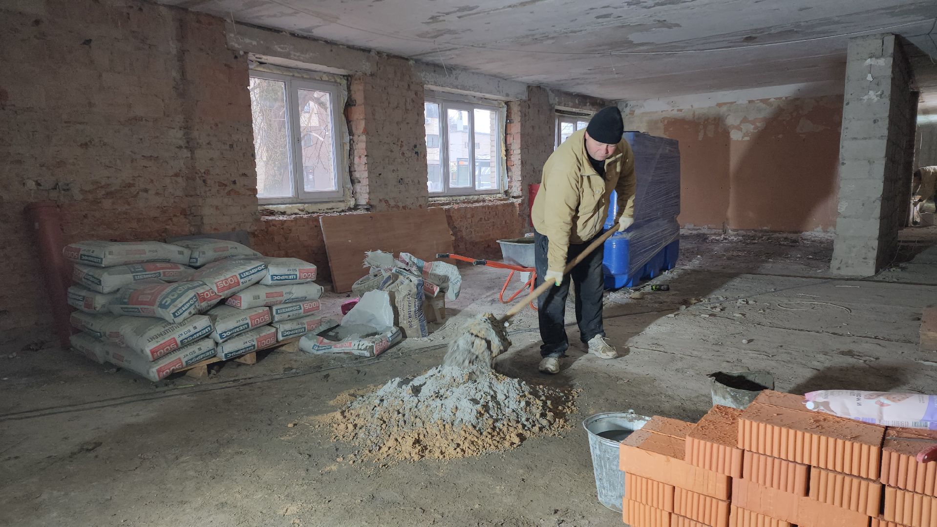 Гостиница , Лобня,Штукатурка стен ,