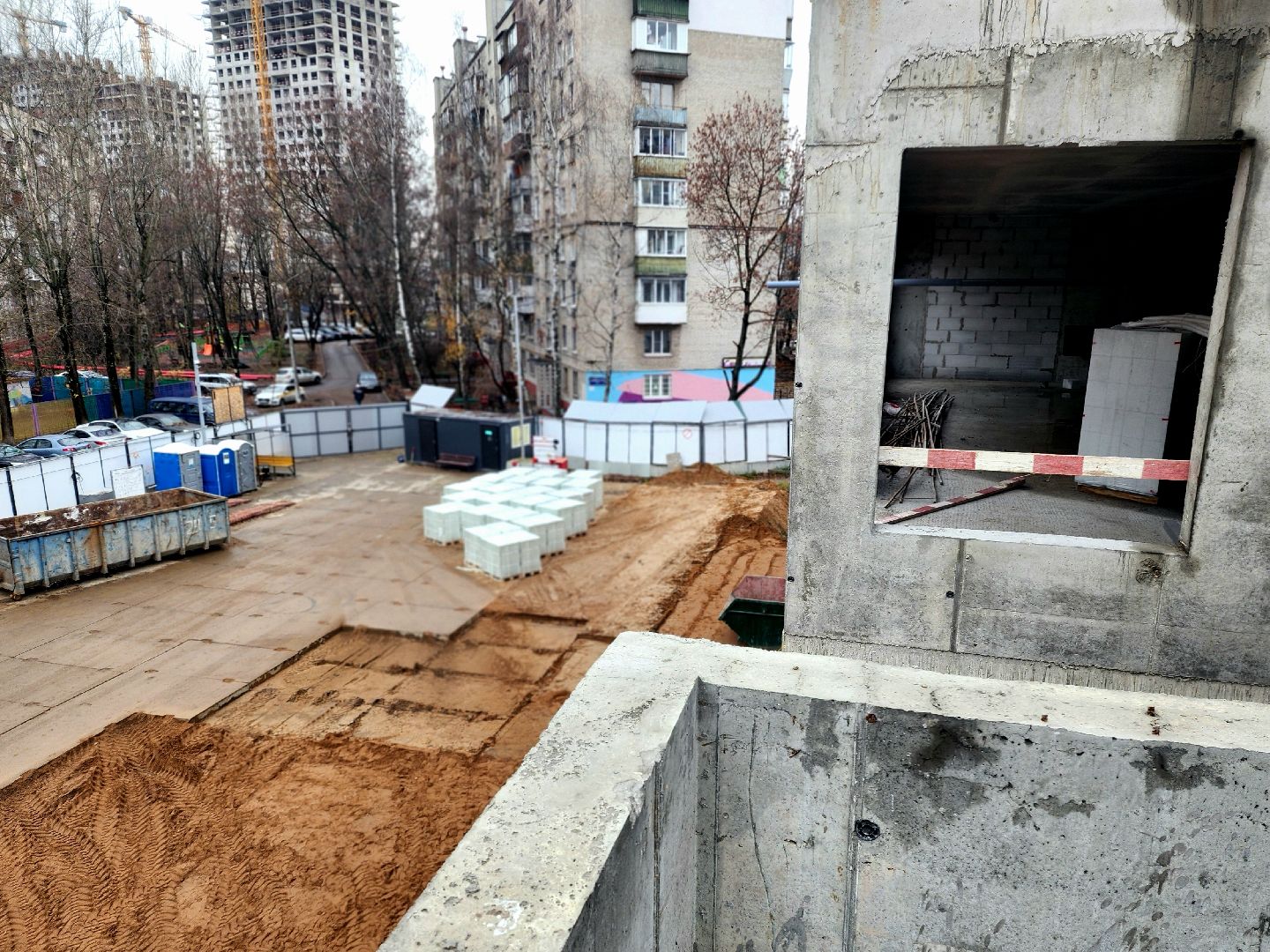 строительство, дошкольное отделение, детский  сад, работы на фасаде,