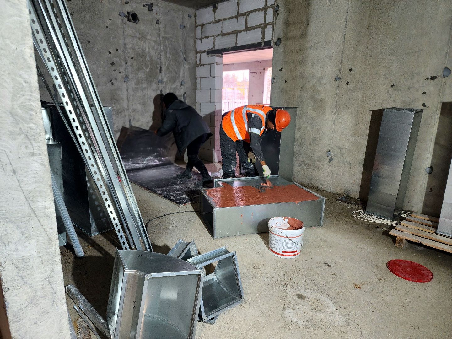 строительство, дошкольное отделение, детский  сад, работы на фасаде,