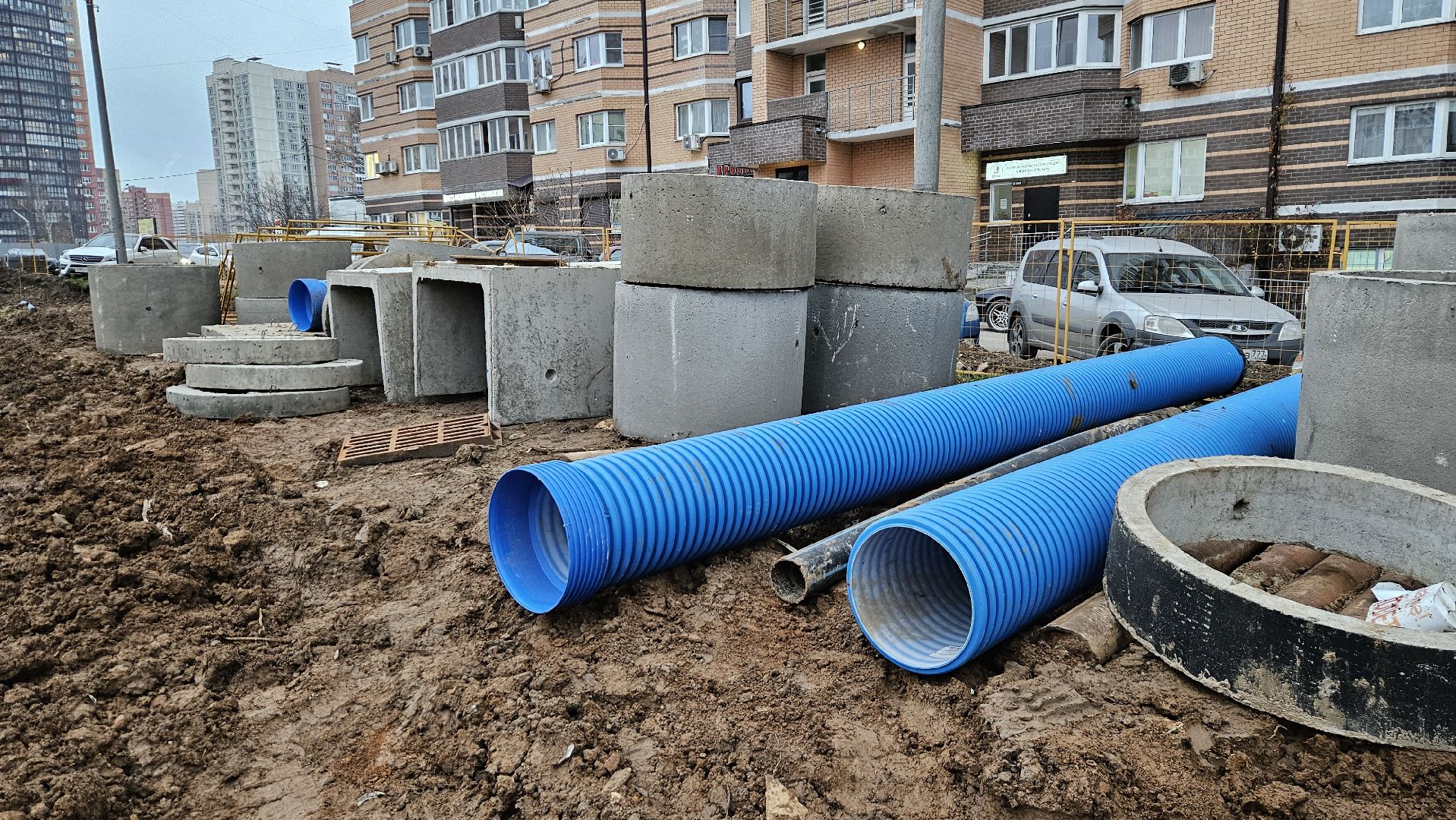 долгопрудный, молодежная улица, ливневая канализация, теплосеть, ремонт, инженерные коммуникации,