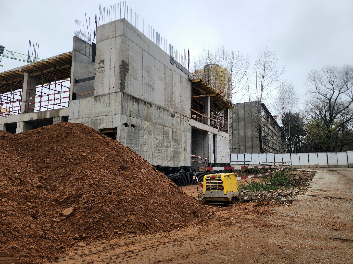 строительство, школа, монолитные работы, новый корпус,