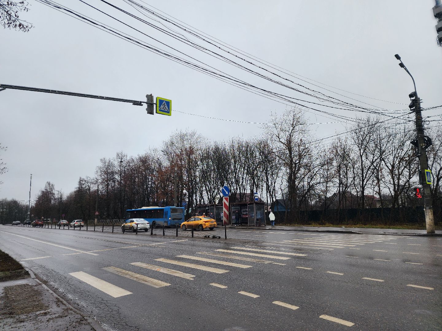 Подольск , пешеходная дорога, проекционная разметка,