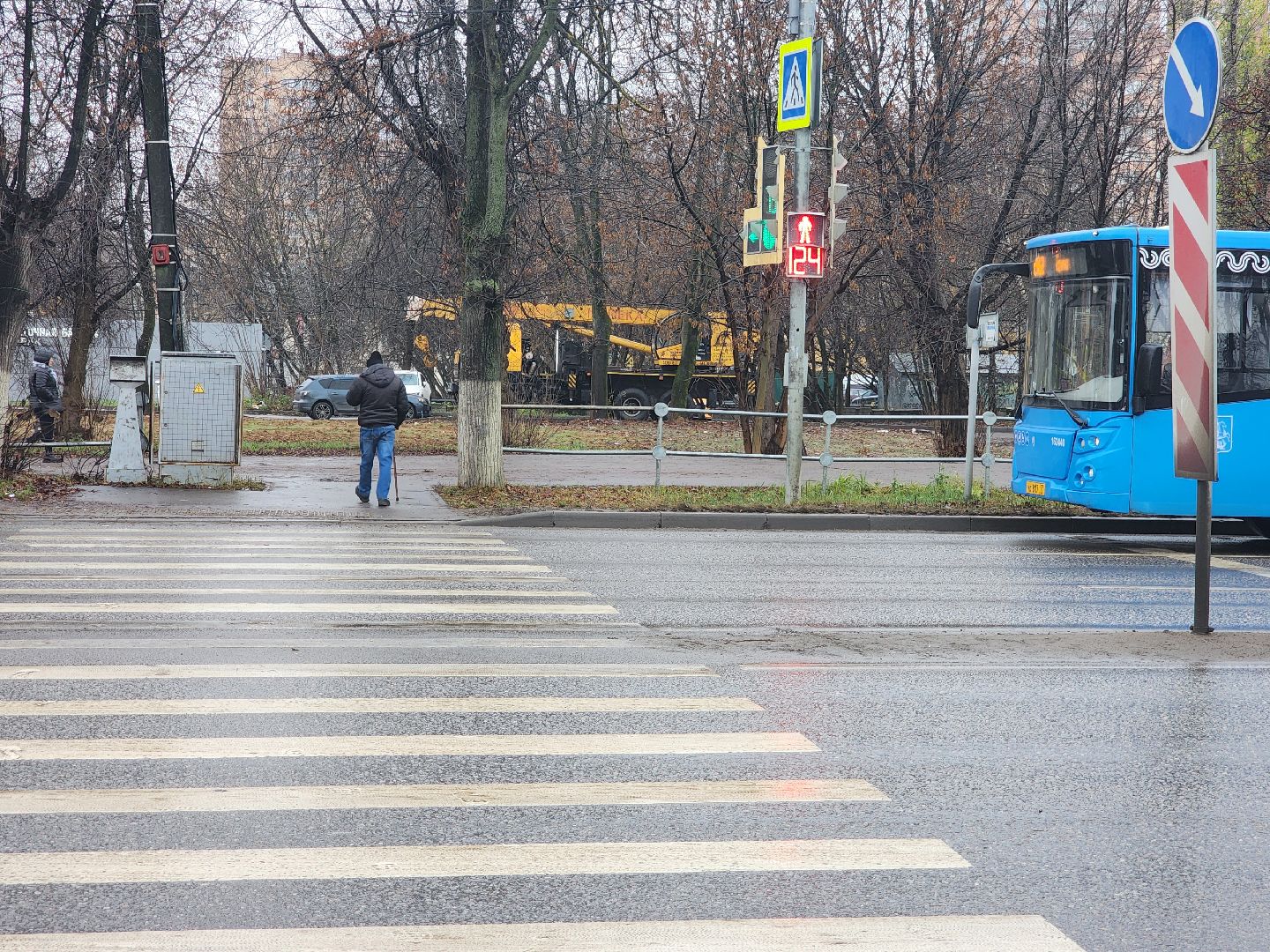 Подольск , пешеходная дорога, проекционная разметка,