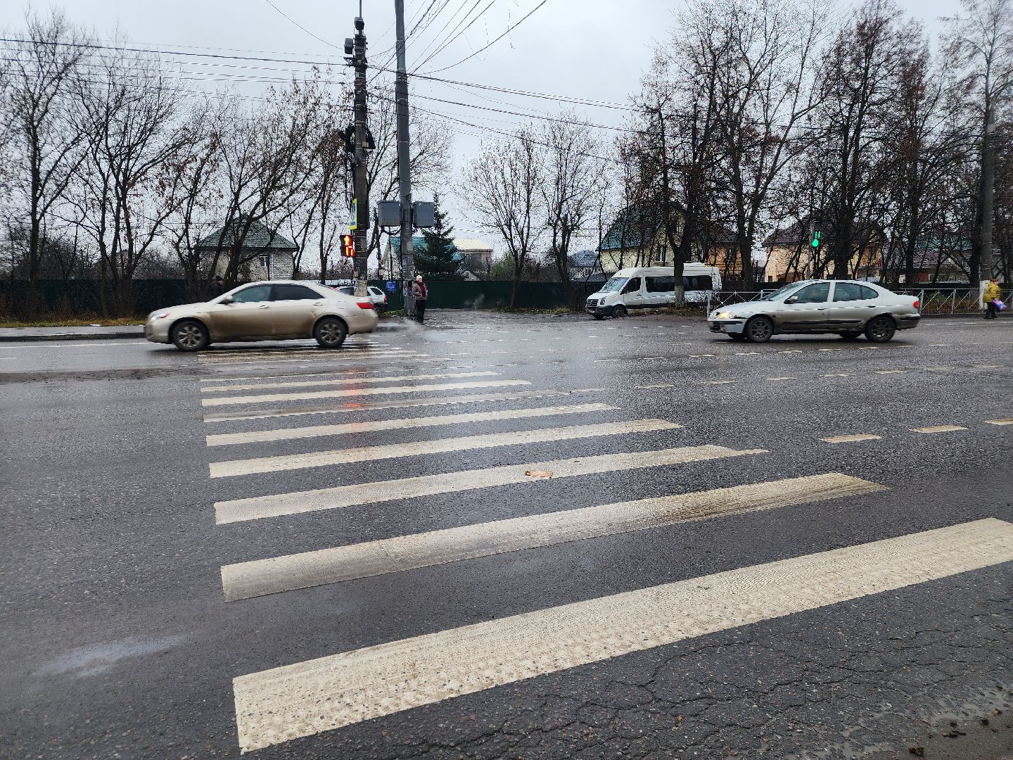 Подольск , пешеходная дорога, проекционная разметка,