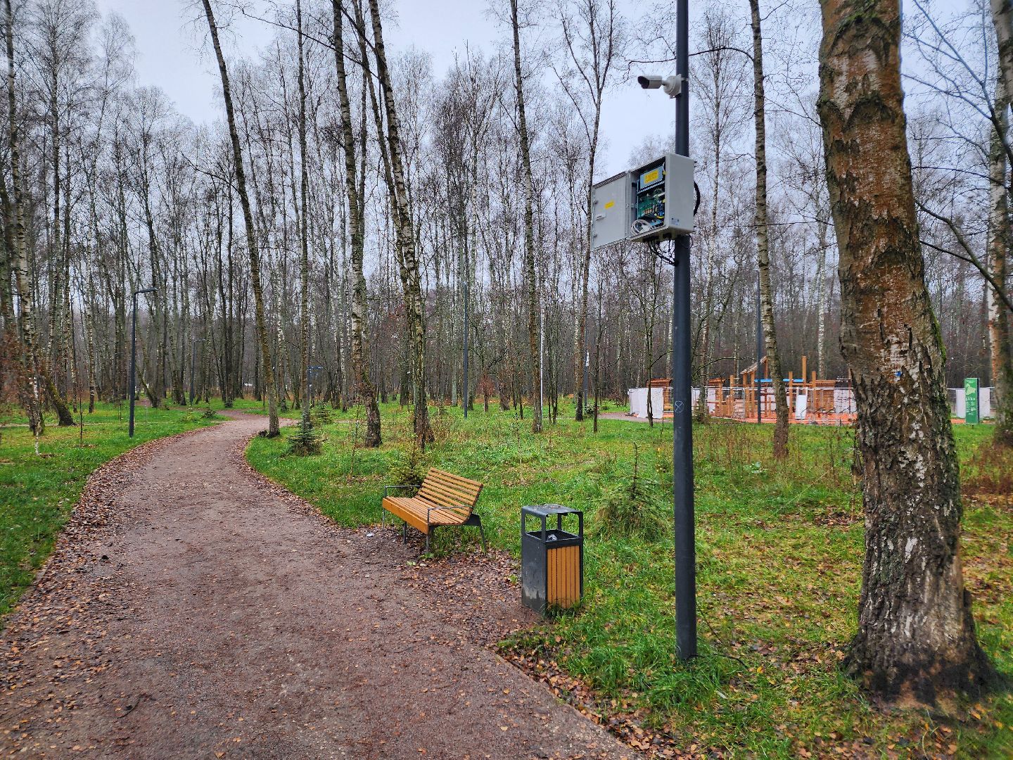 чехов, микрорайон губернский, лесопарк, строительство, реконструкция, благоустройство, лесная зона отдыха,  многофункциональный павильон, кровля, наружные стены, сэндвич панели, монтаж и покраска, остекление, монтаж полов, входная группа,  госпрограмма московской области, формирование комфортной городской среды, комиссия, проверка, замглавы округа александр ротнов,видеокамеры, лавочки, пешеходные дорожки,