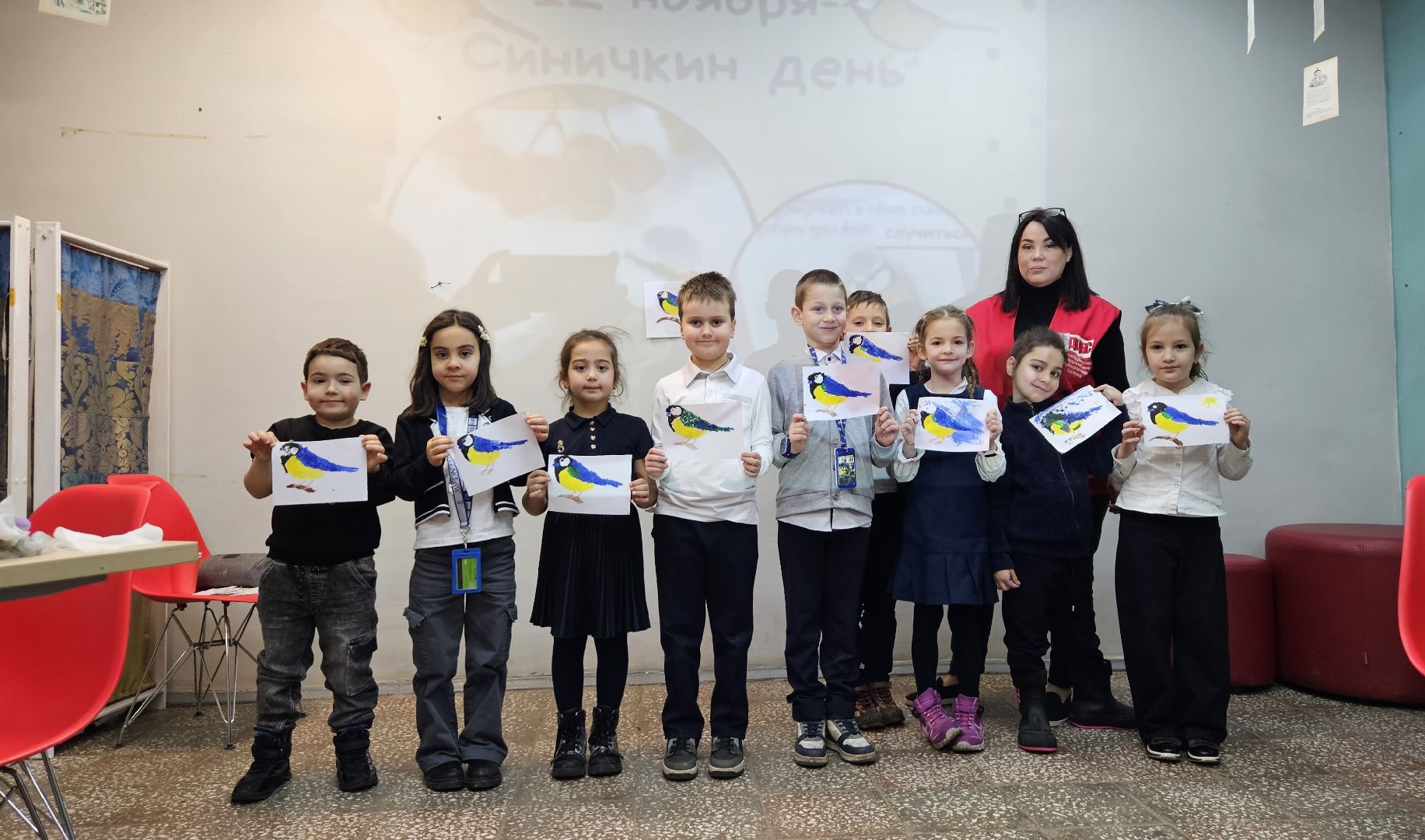 долгопрудный, центральная детская библиотека, дети, синичкин день,