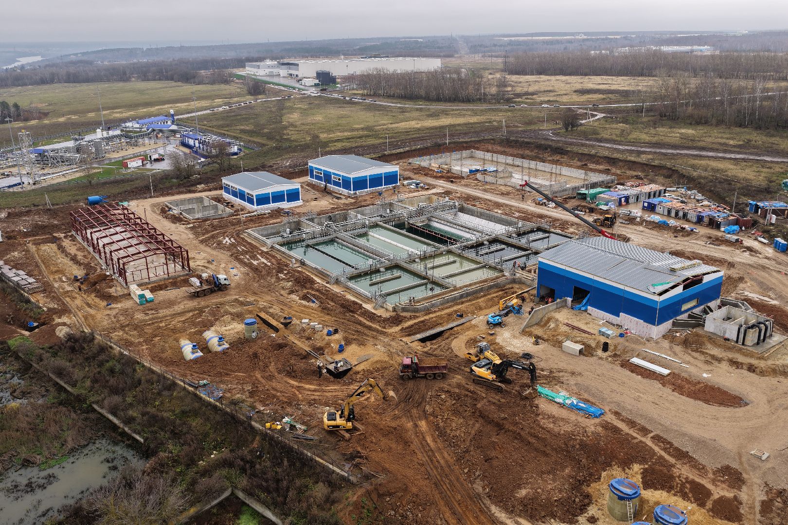 видео с коптера, очистные в кашире, новые очистные сооружения,