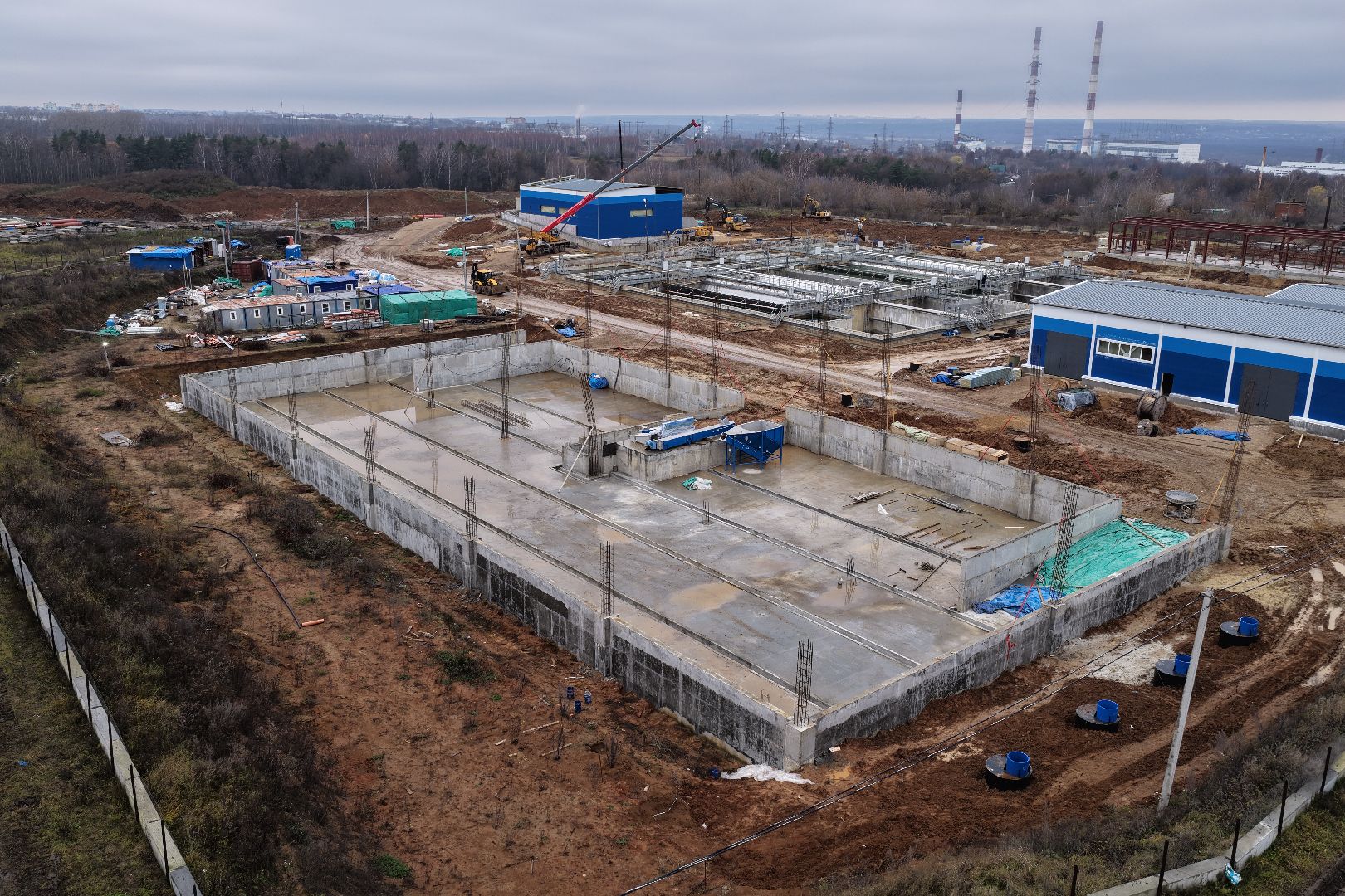 видео с коптера, очистные в кашире, новые очистные сооружения,