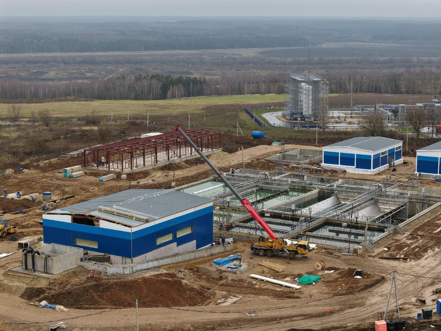 видео с коптера, очистные в кашире, новые очистные сооружения,