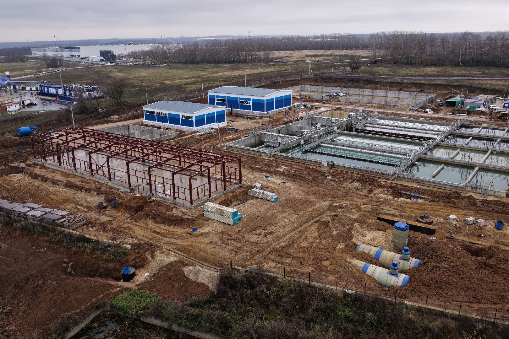 видео с коптера, очистные в кашире, новые очистные сооружения,