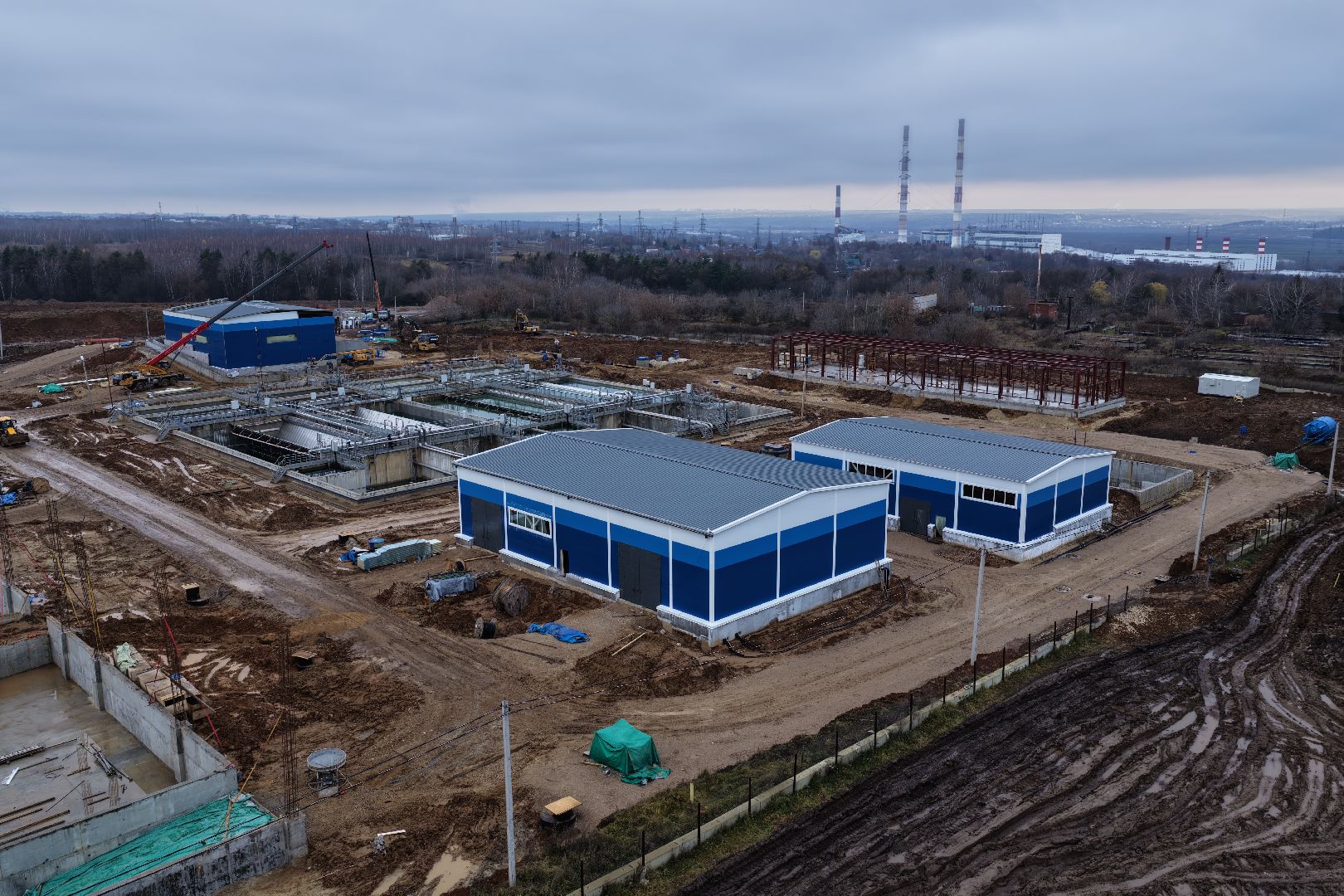 видео с коптера, очистные в кашире, новые очистные сооружения,