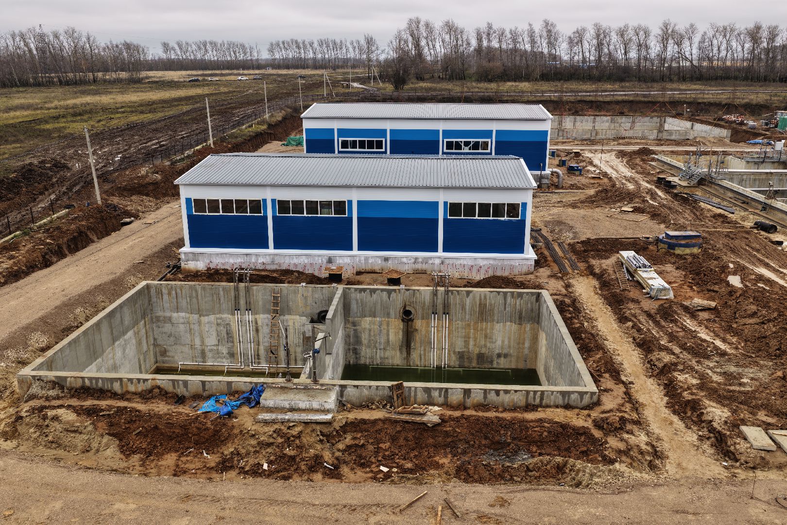 видео с коптера, очистные в кашире, новые очистные сооружения,