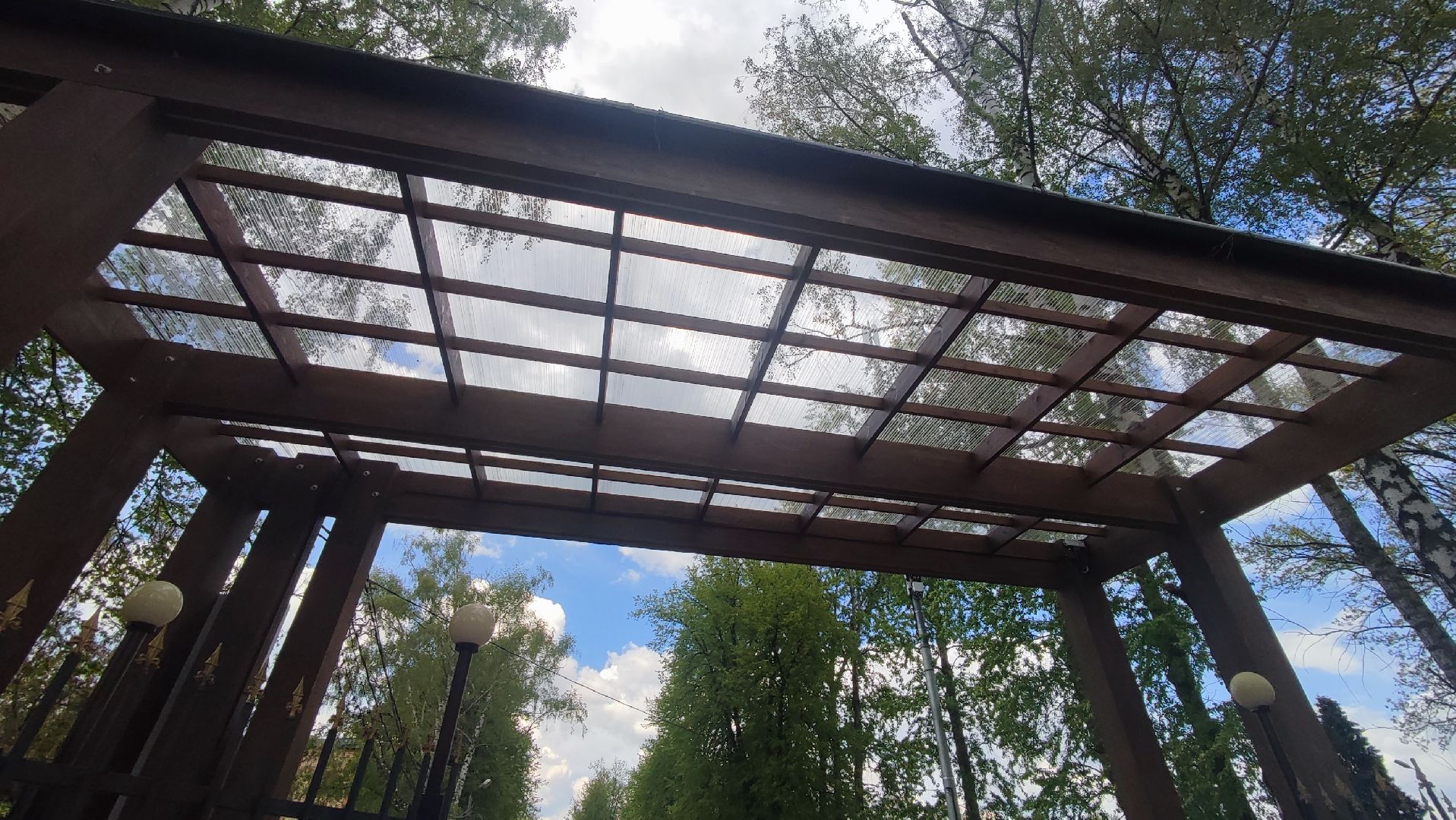 Кашира, Ожерелье, парк, дубовая роща, входная группа, фонари