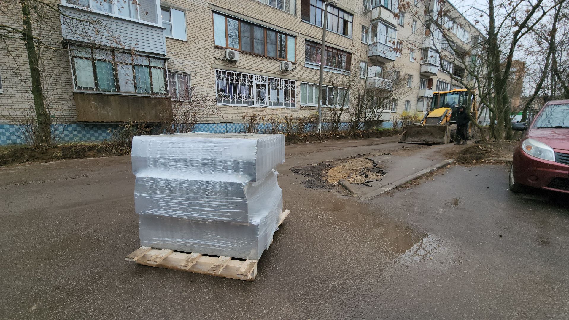 установка бордюров, Лобня, пешеходные тротуары, Благоустройство ,