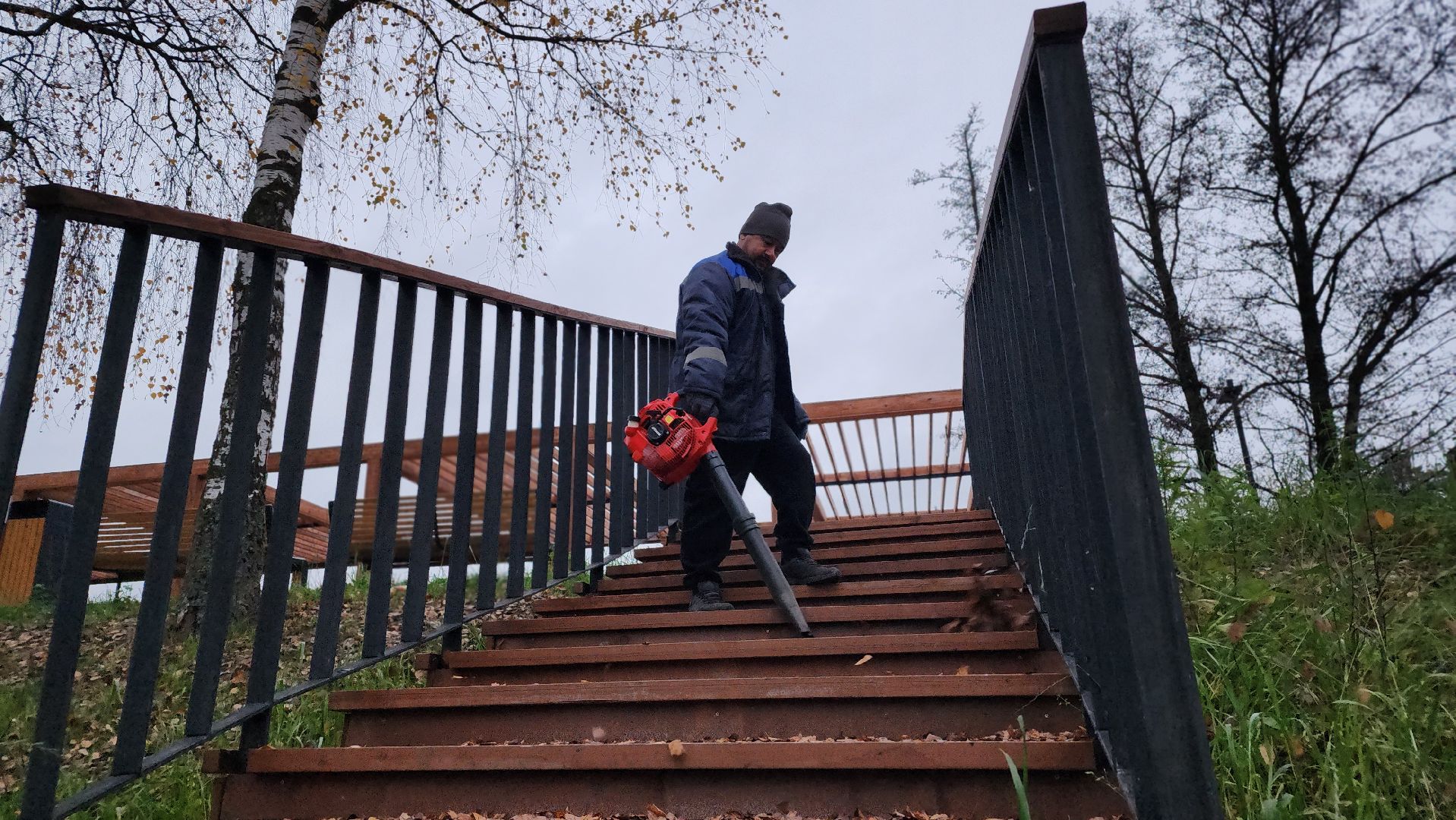 благоустройство,  жкх, уборка, дворник, лосино-петровский, парк,