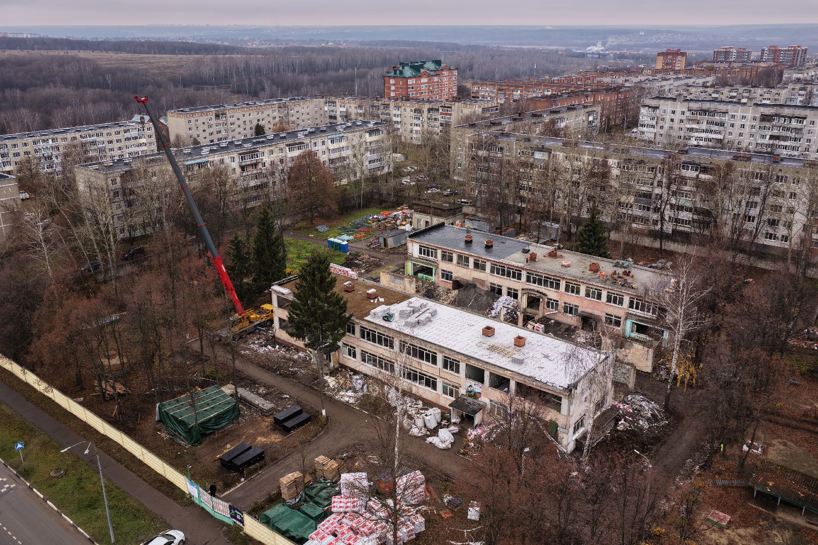 видео с коптера, детский сад 13 в кашире, капремонт детского сада в кашире,