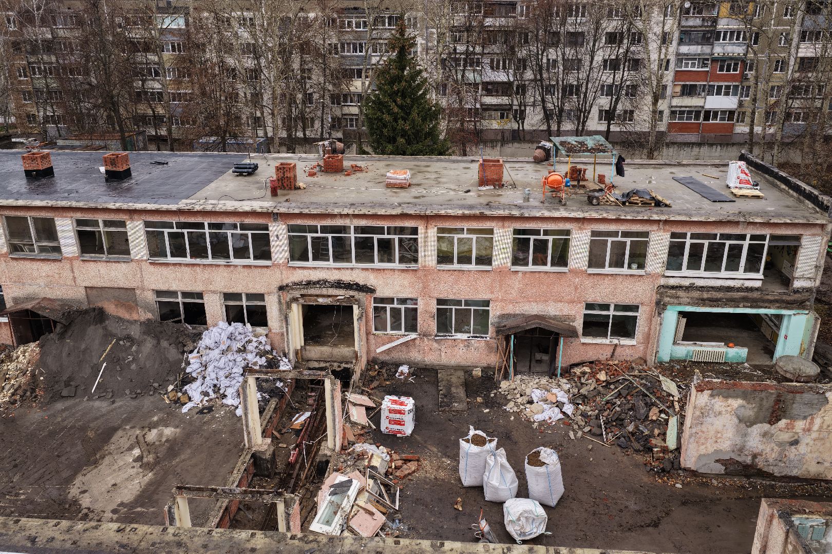 видео с коптера, детский сад 13 в кашире, капремонт детского сада в кашире,