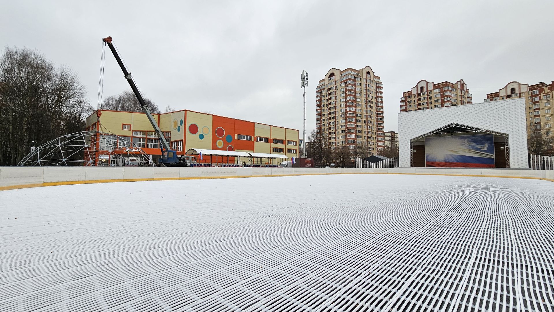 долгопрудный, центральный парк победы, ледовый каток,  зима в подмосковье, зима в подмосковье 2025,