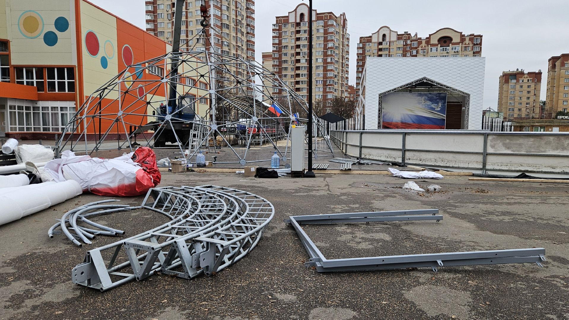 долгопрудный, центральный парк победы, ледовый каток,  зима в подмосковье, зима в подмосковье 2025,