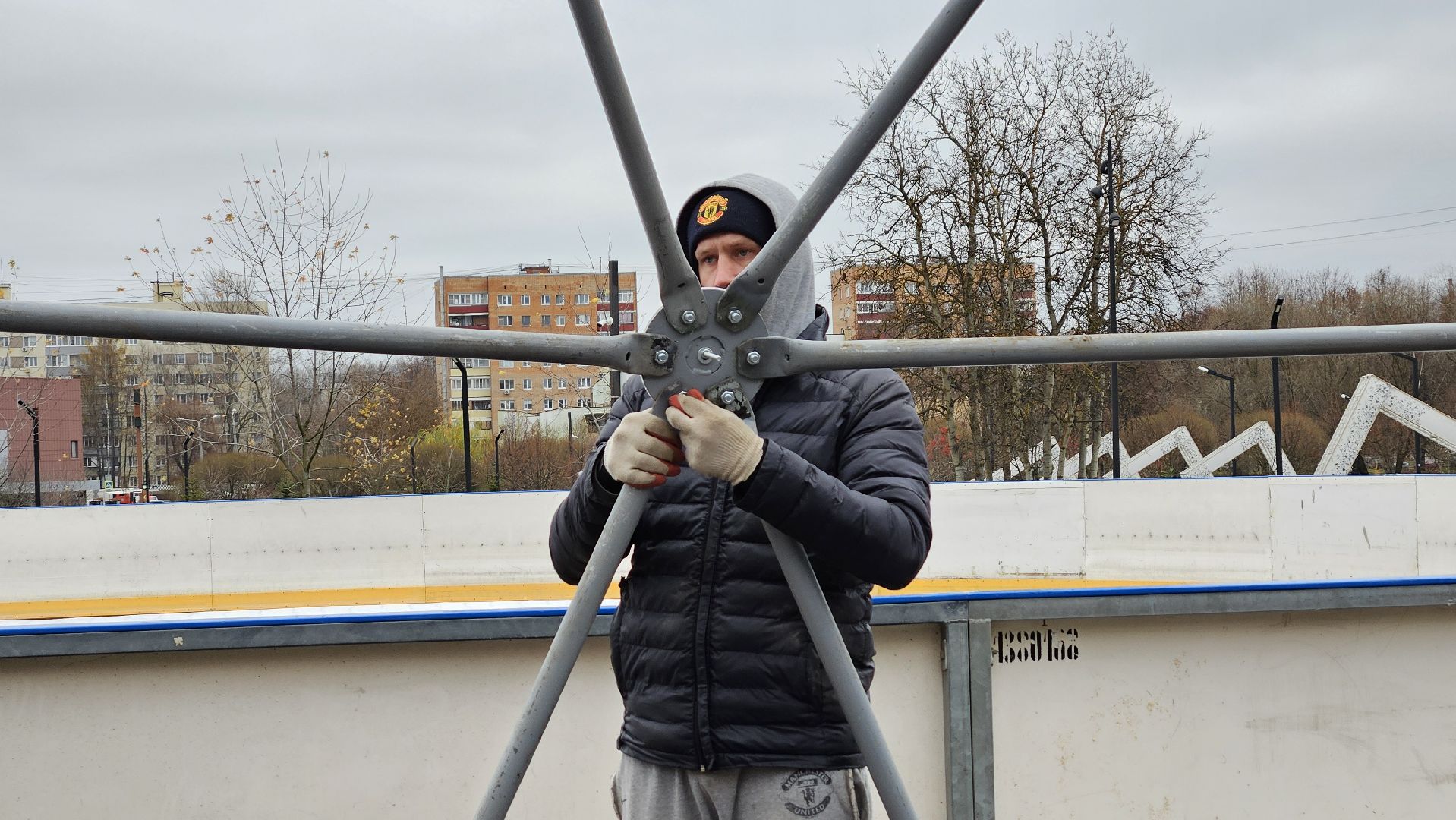 долгопрудный, центральный парк победы, ледовый каток,  зима в подмосковье, зима в подмосковье 2025,