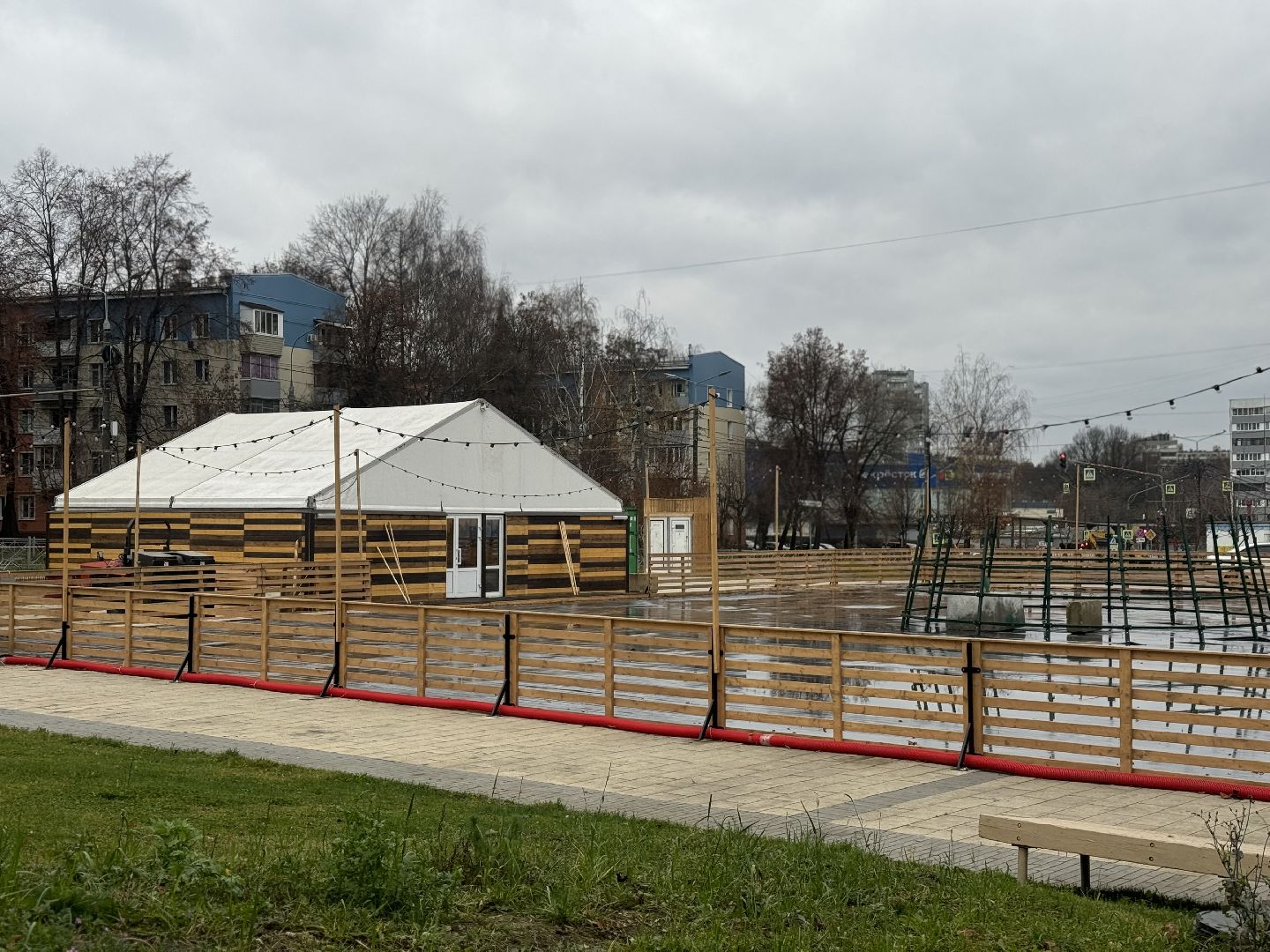 каток , зима в подмосковье, ленинский городской округ,