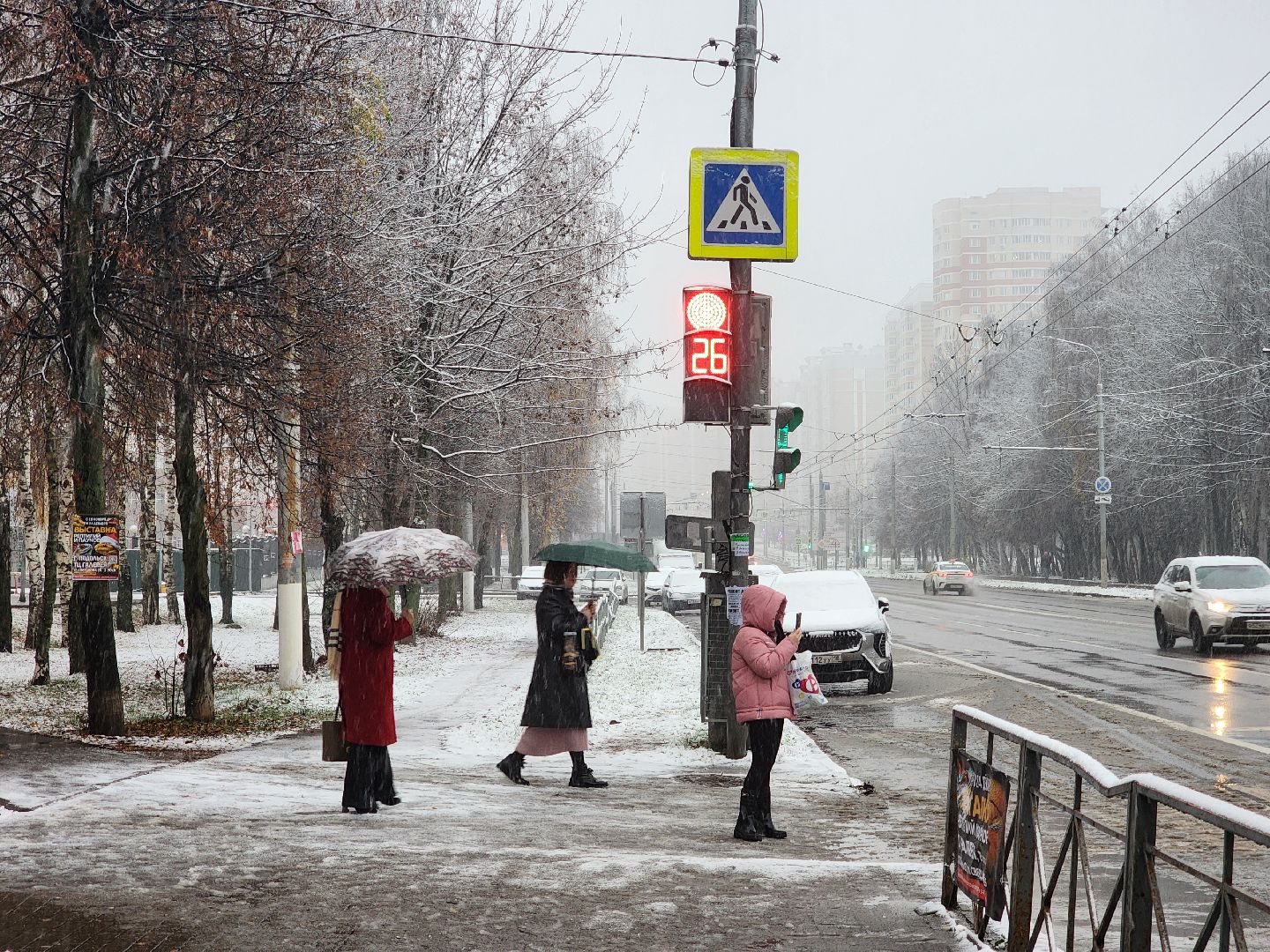 подольск, первый снег, Снежки, погода,