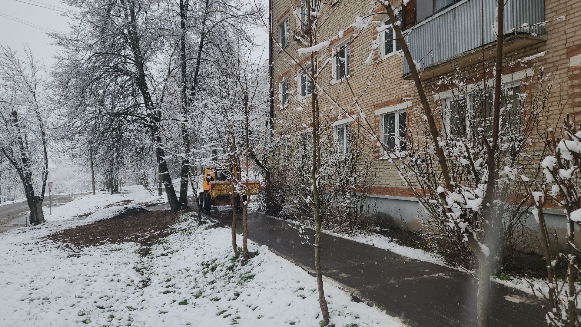 красноармейск, городской округ пушкинский, первый снегопад, уборка снега,
