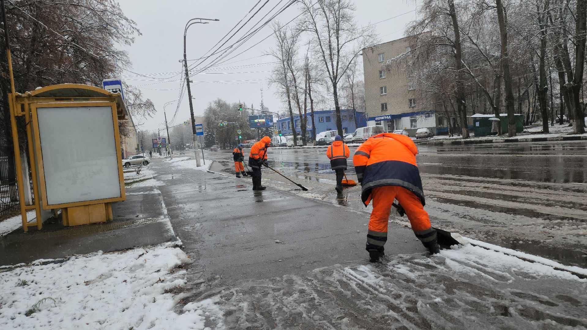 люберцы, первый снег, расчистка снега,