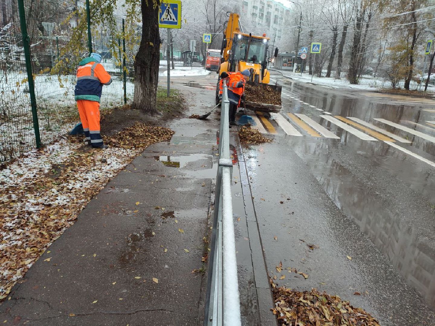люберцы, первый снег, расчистка снега,