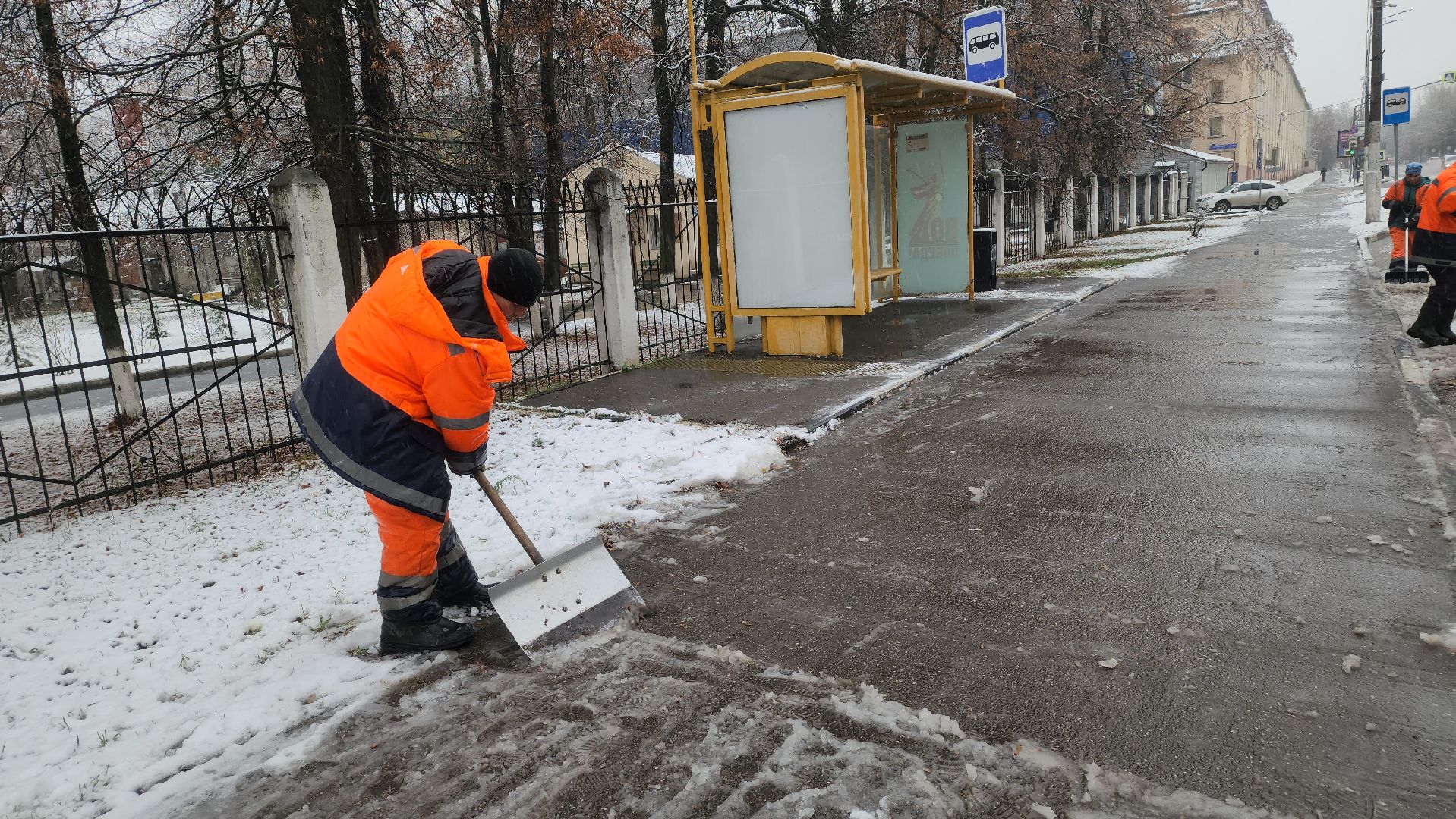 люберцы, первый снег, расчистка снега,