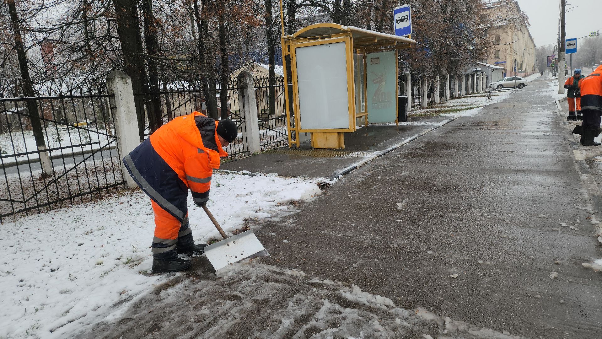люберцы, первый снег, расчистка снега,