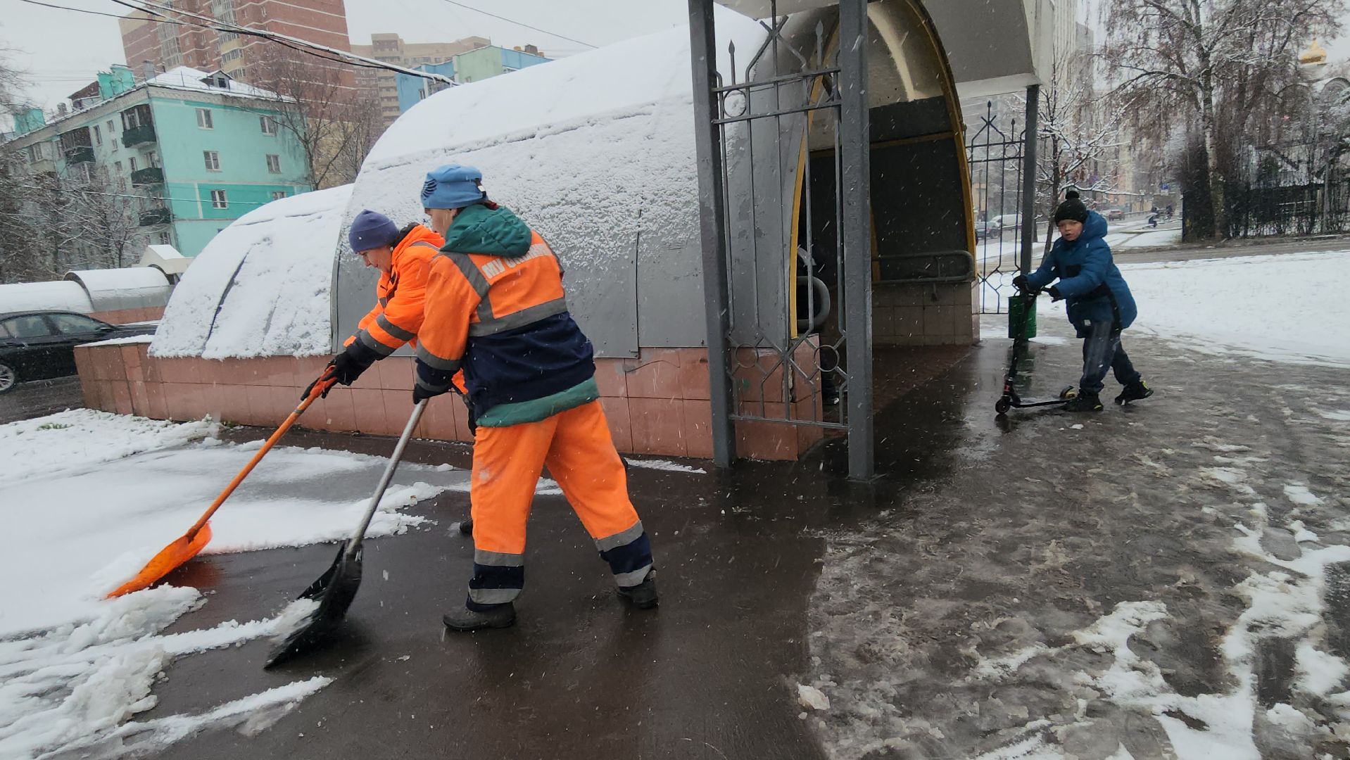 люберцы, комбинат по благоустройству, уборка снега,