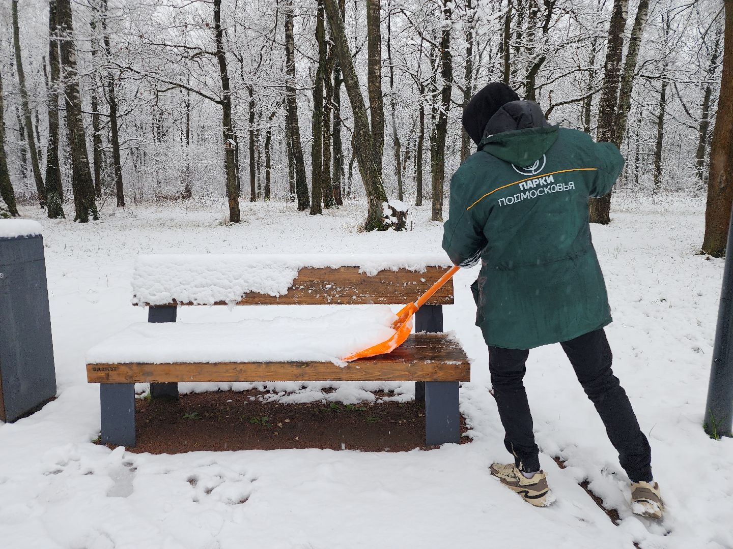 фрязино, снегопад, ликвидация последствий снегопада, снеговики, лесопарк, дворники,