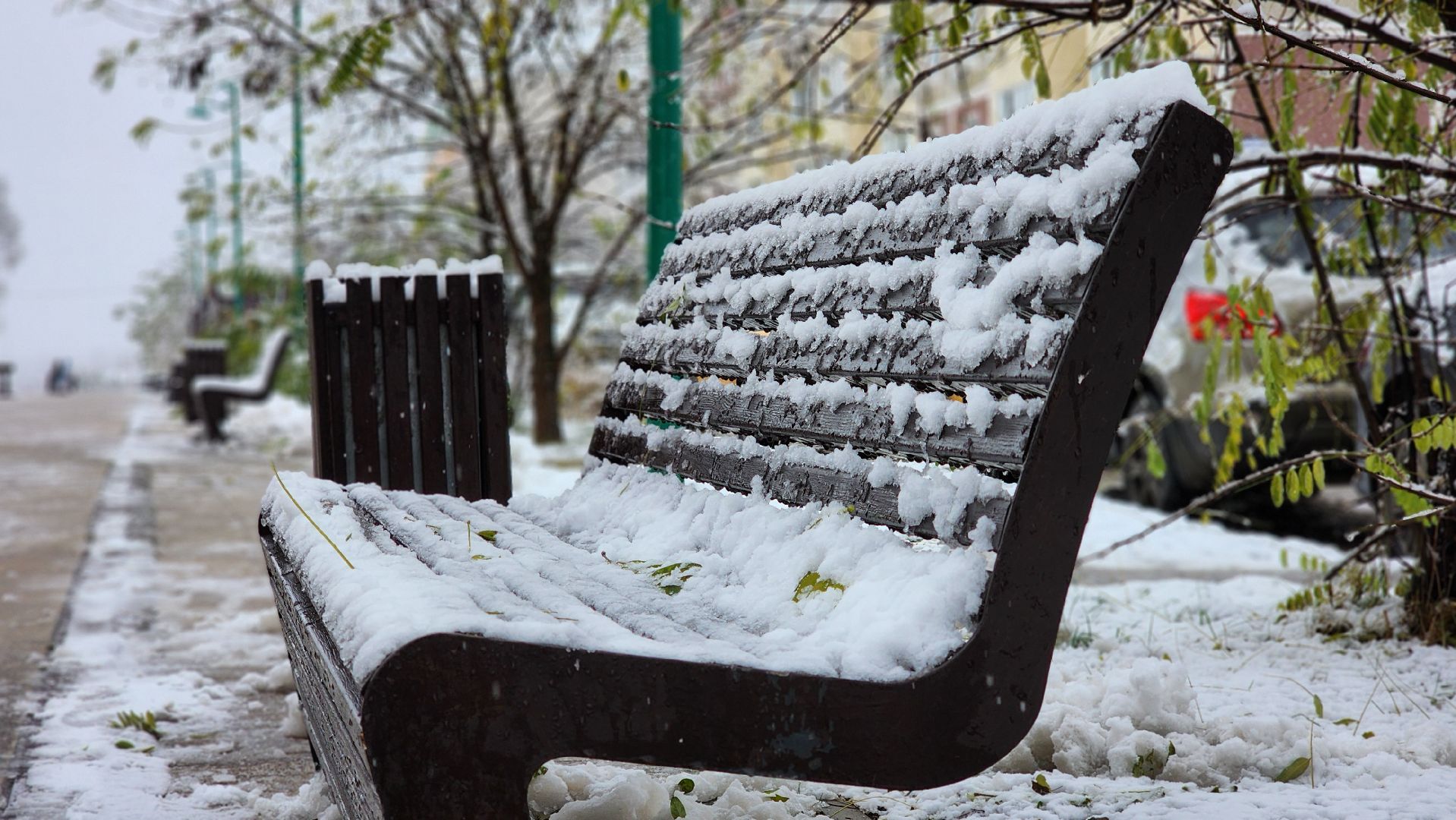 Руза, благоустройство, Первый снег, Уборка снега,