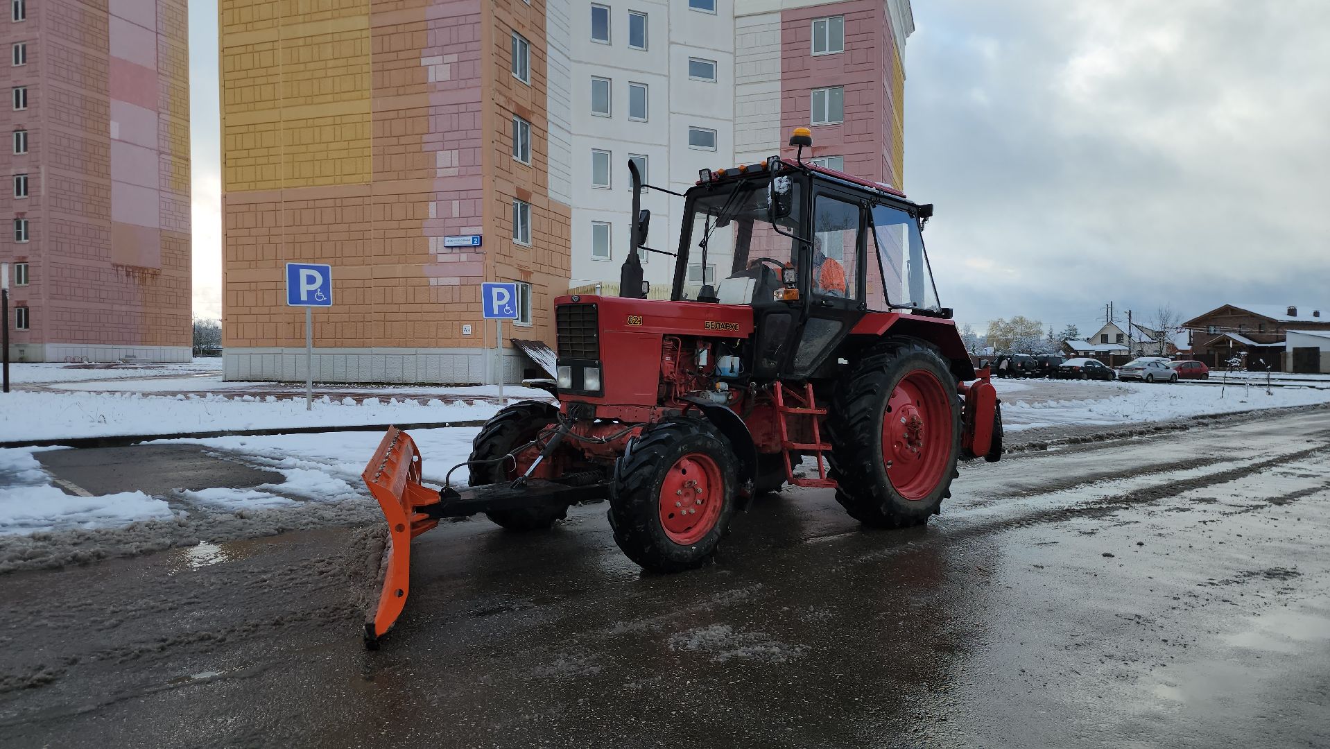 Руза, благоустройство, Первый снег, Уборка снега,