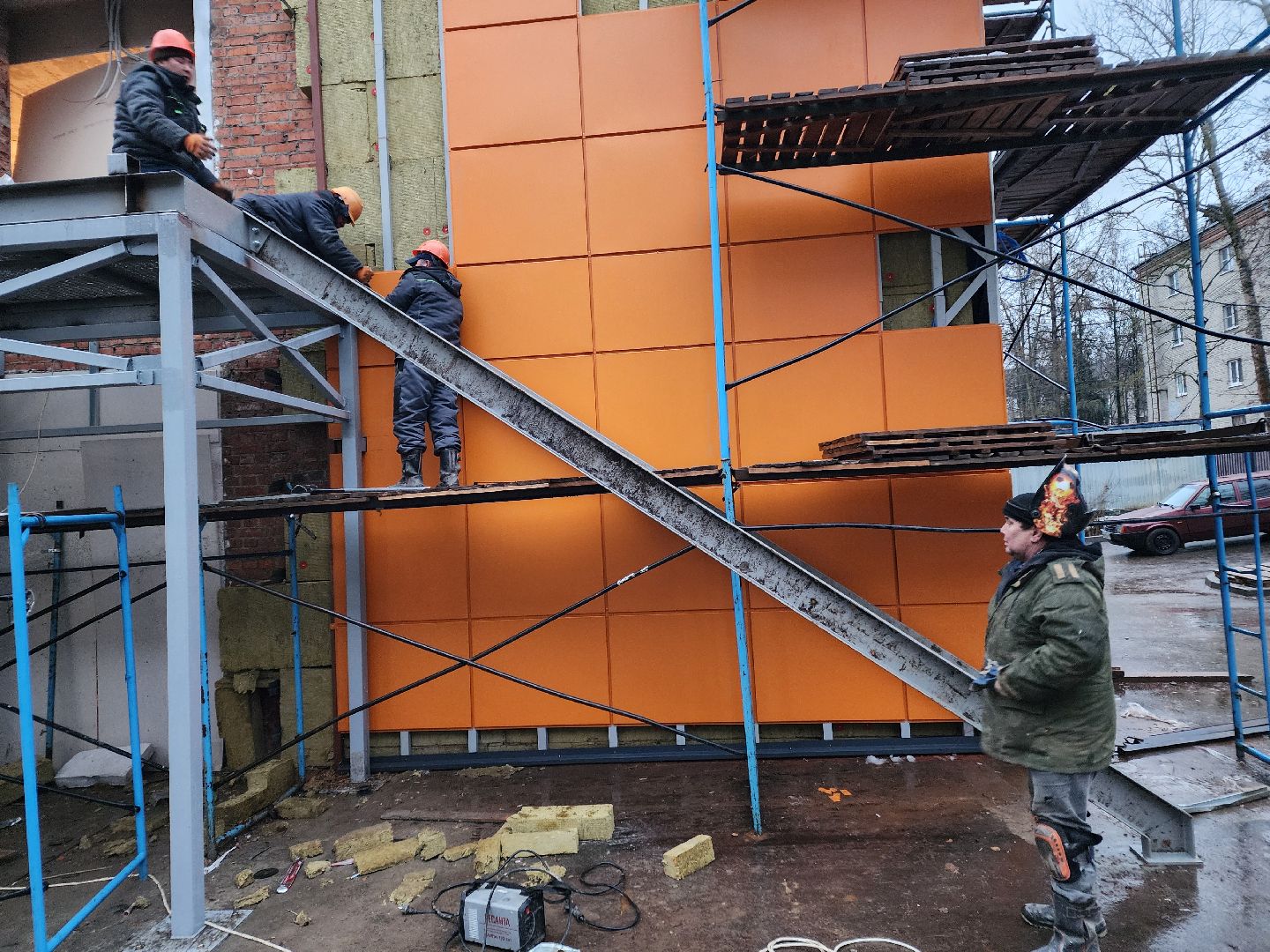 чехов, улица ильича 34а, детский сад, дошкольное отделение, лицей 4, капитальный ремонт, капремонт здания, фасадные работы, утепление наружных стен, облицовка, гидроизоляция, замена кровли, госпрограмма московской области, реконструкция,входная группа, пожарные лестницы, наружные работы,обновление,