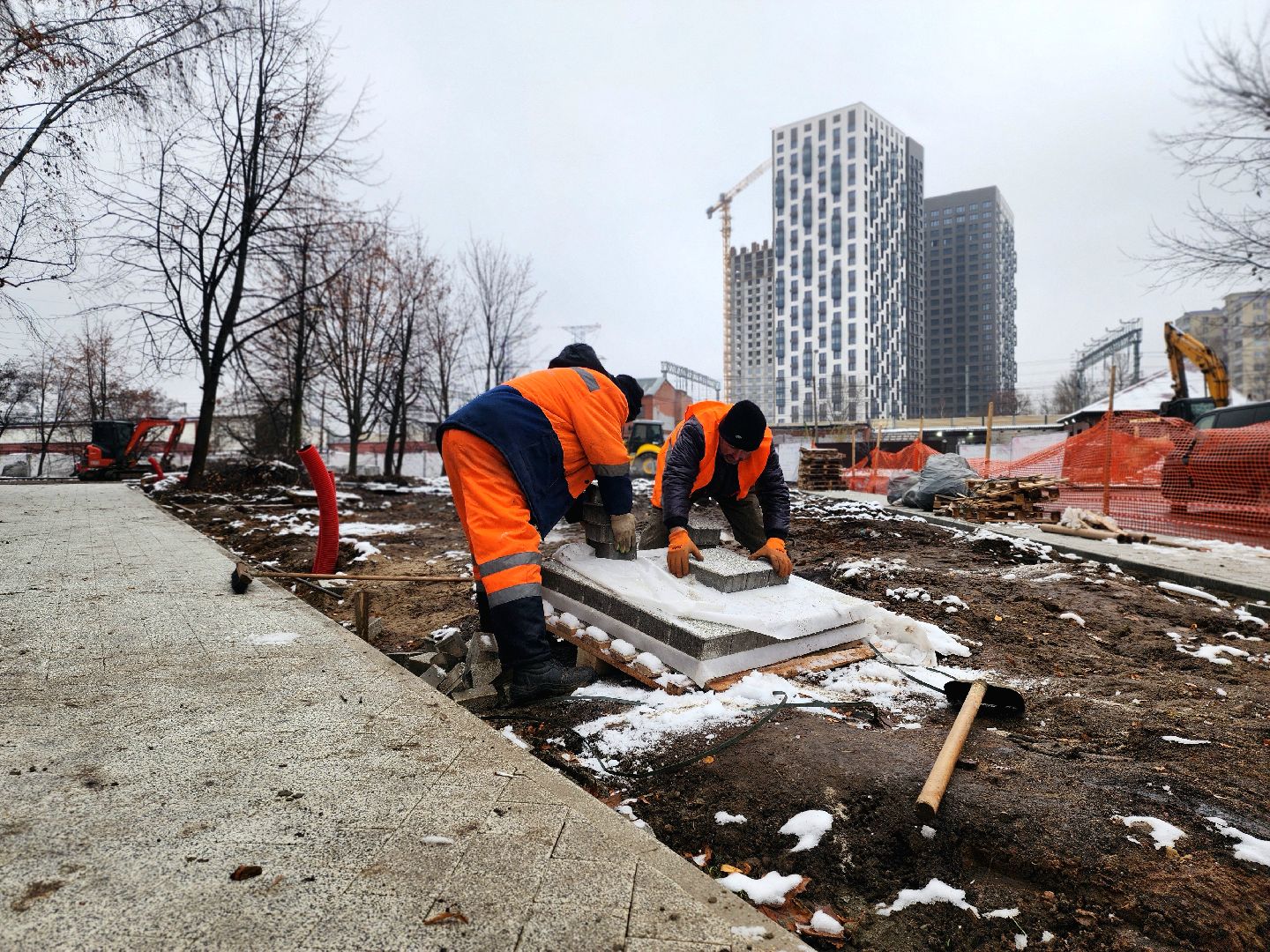 благоустройство, сквер , городская среда, осенне-зимний период,