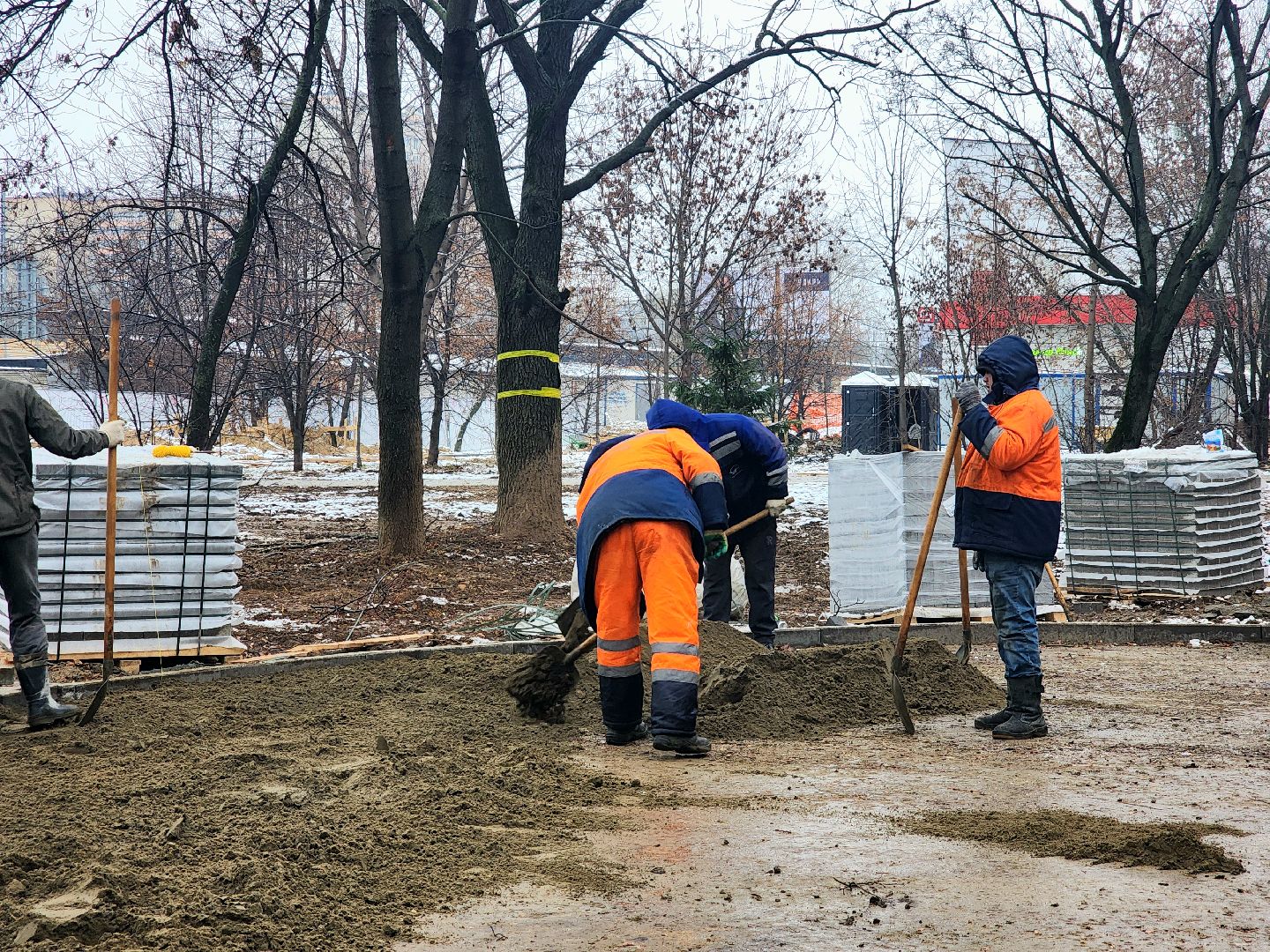 благоустройство, сквер , городская среда, осенне-зимний период,