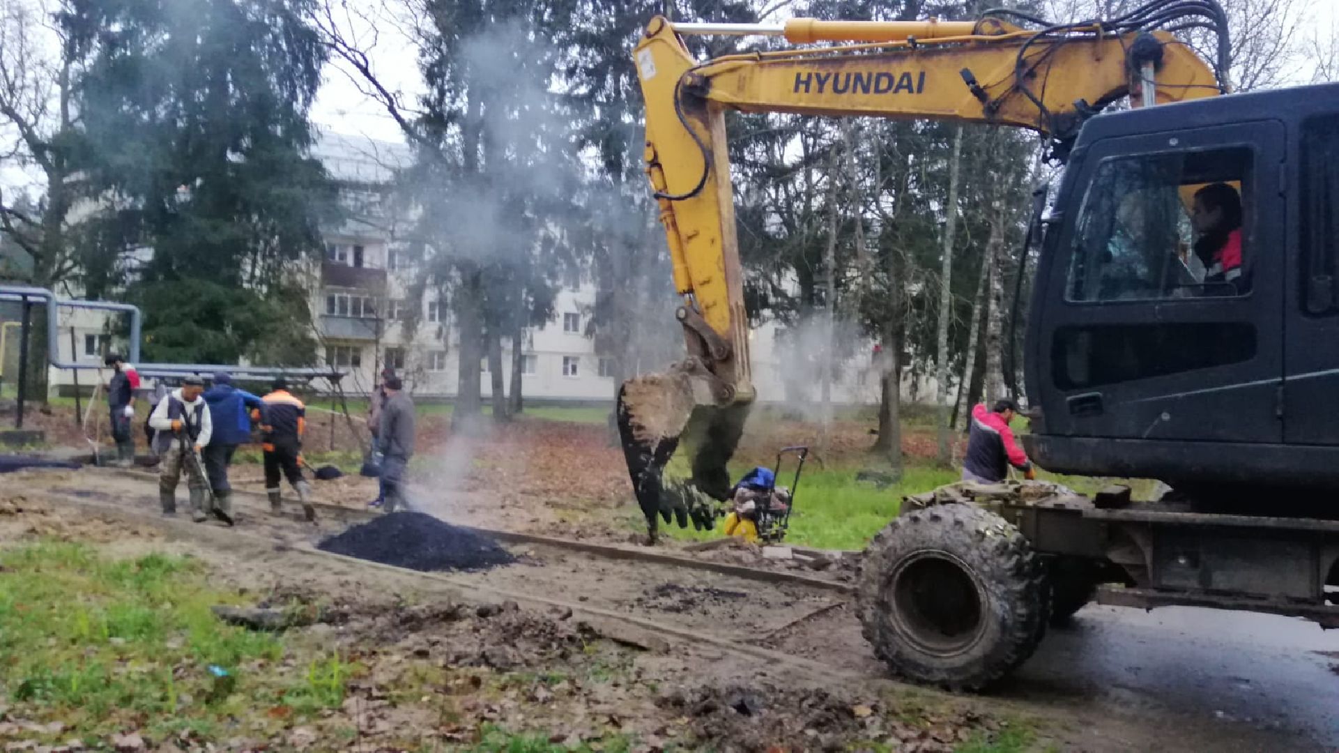 городской округ восход, благоустройство, тротуар в горбово, ремонт,