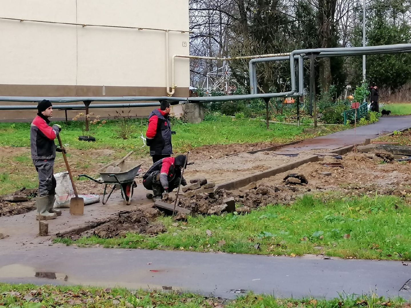 городской округ восход, благоустройство, тротуар в горбово, ремонт,