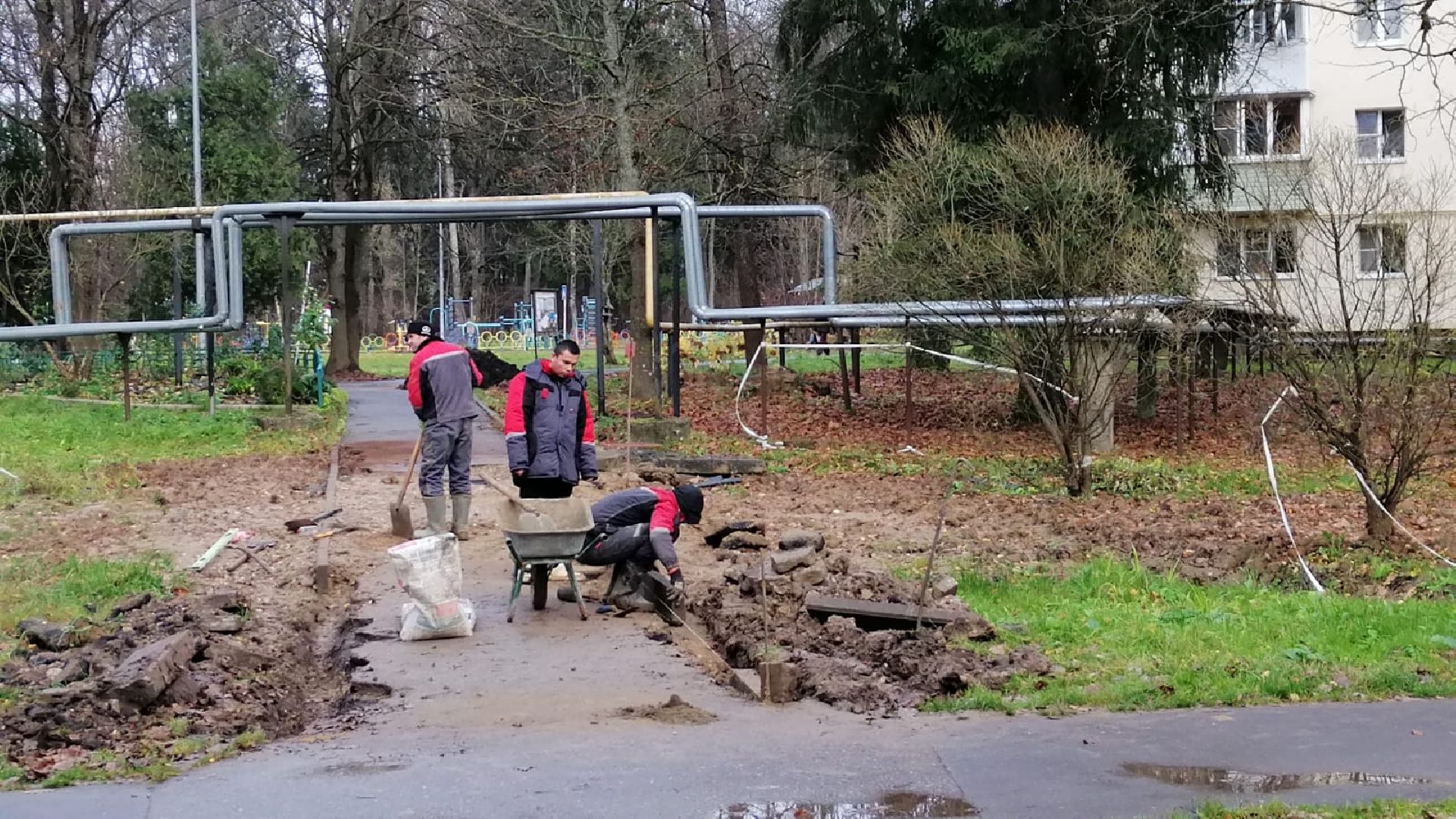 городской округ восход, благоустройство, тротуар в горбово, ремонт,