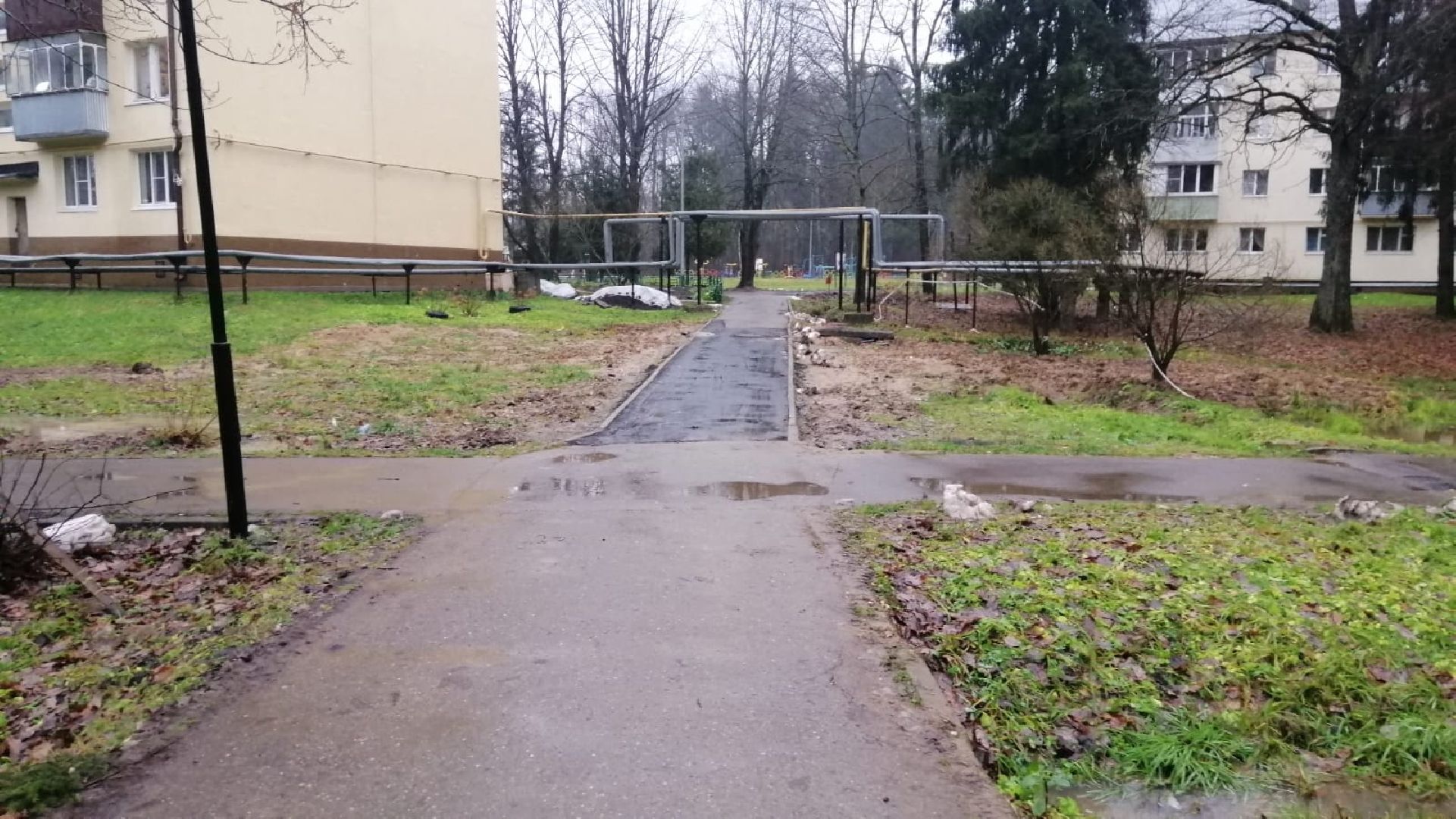 городской округ восход, благоустройство, тротуар в горбово, ремонт,