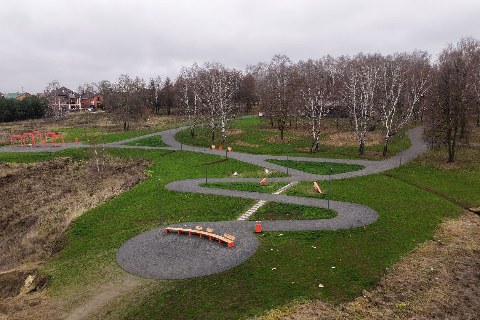видео с коптера, парк 50-летия Октября в коломне, благоустройство коломна,