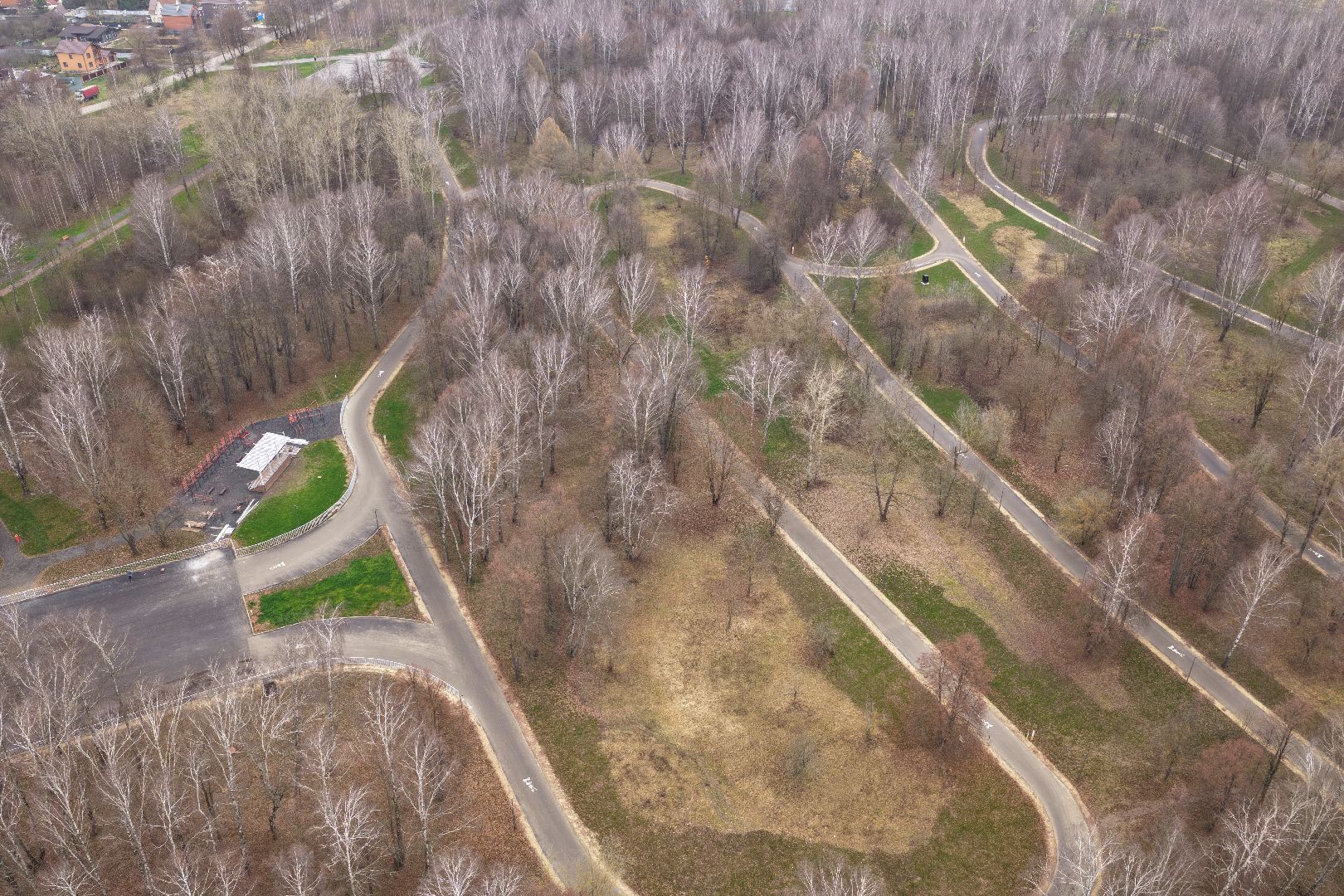 видео с коптера, парк 50-летия Октября в коломне, благоустройство коломна,
