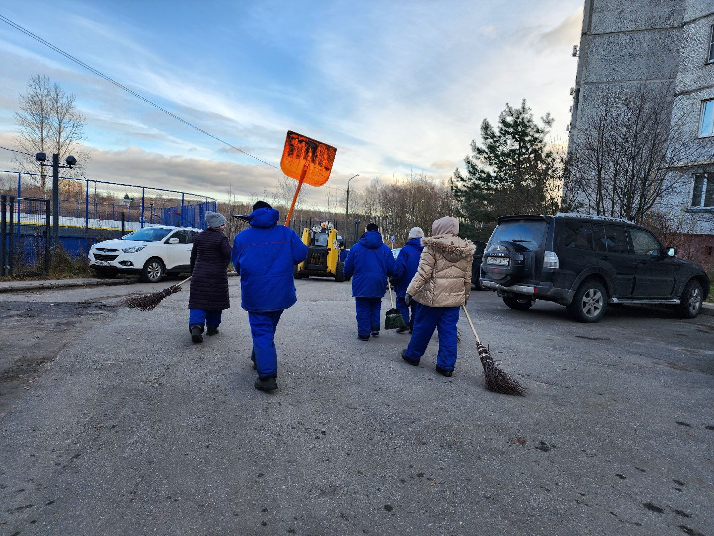 фрязино, уборка улиц, смет мусора, мбу городское хозяйство, устранение последний непогоды,