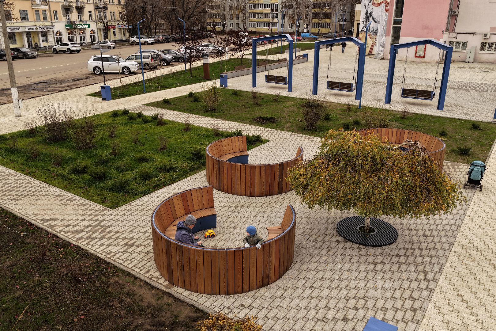 видео с коптера, горизонт коломна, молодежный центр коломна, благоустройство коломна ,