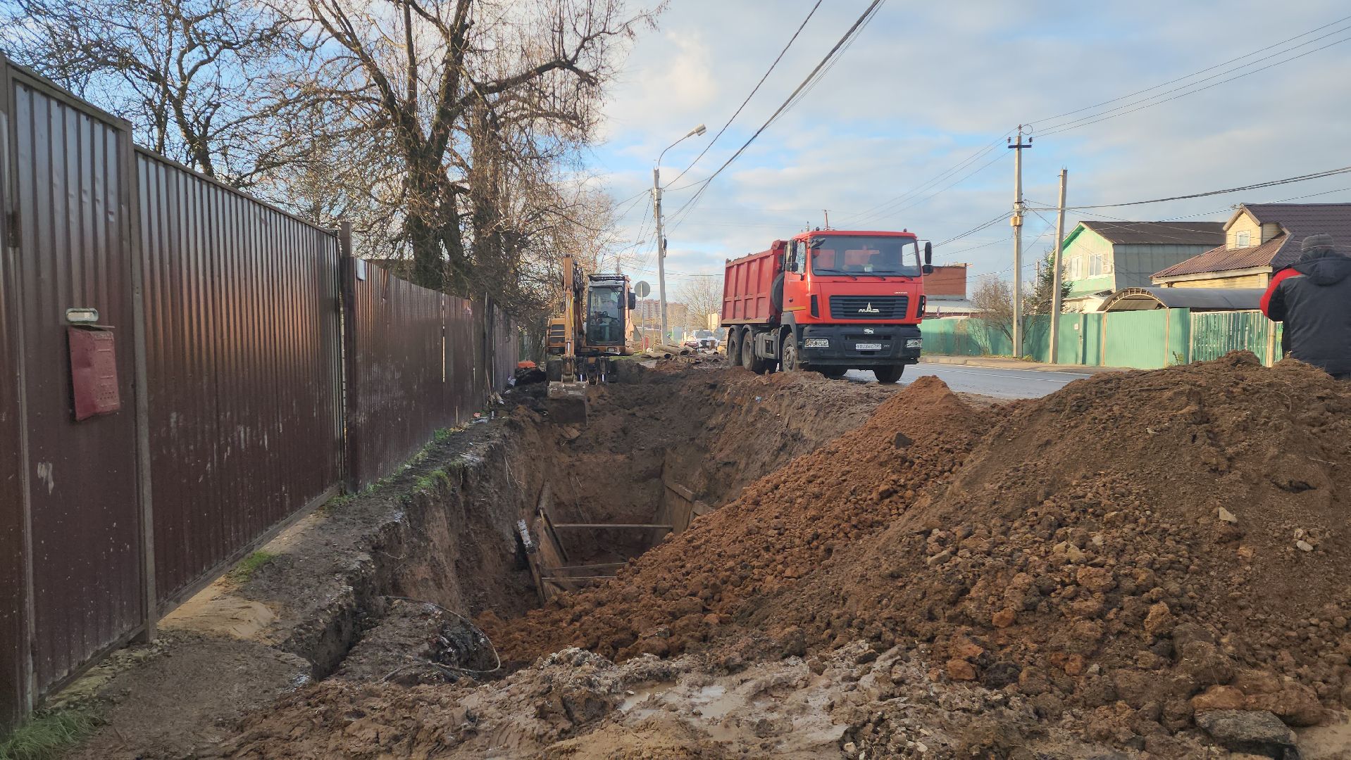 Канализация , Лобня, строительство канализации,