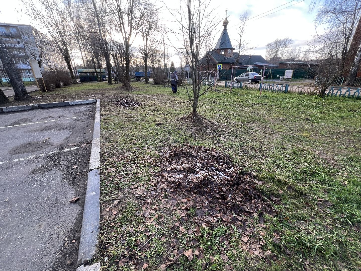 Вербилки благоустройство, талдомский городской округ, уборка листвы,