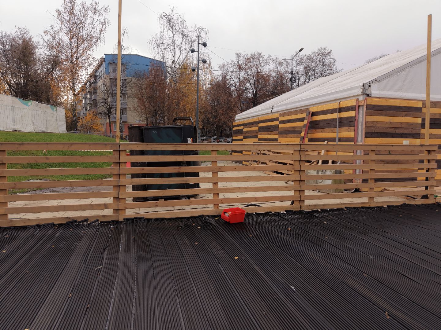 видео с коптера, каток в видном, зима в подмосковье,