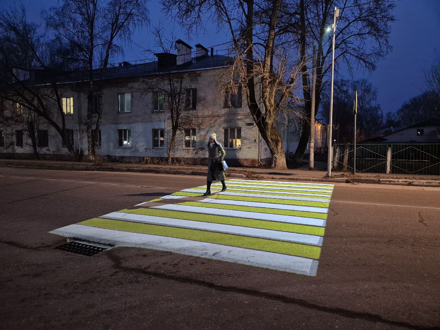 проекционная разметка, пешеходный переход, орехово-зуево,